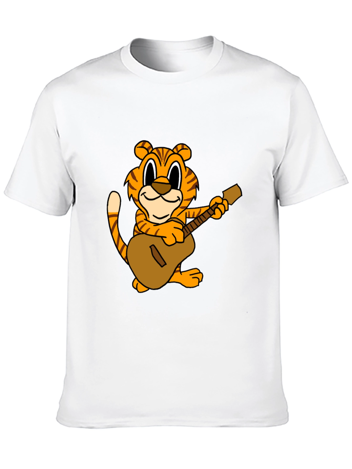 Black Tiger Guitar Player Graphic Tee - Black view 10