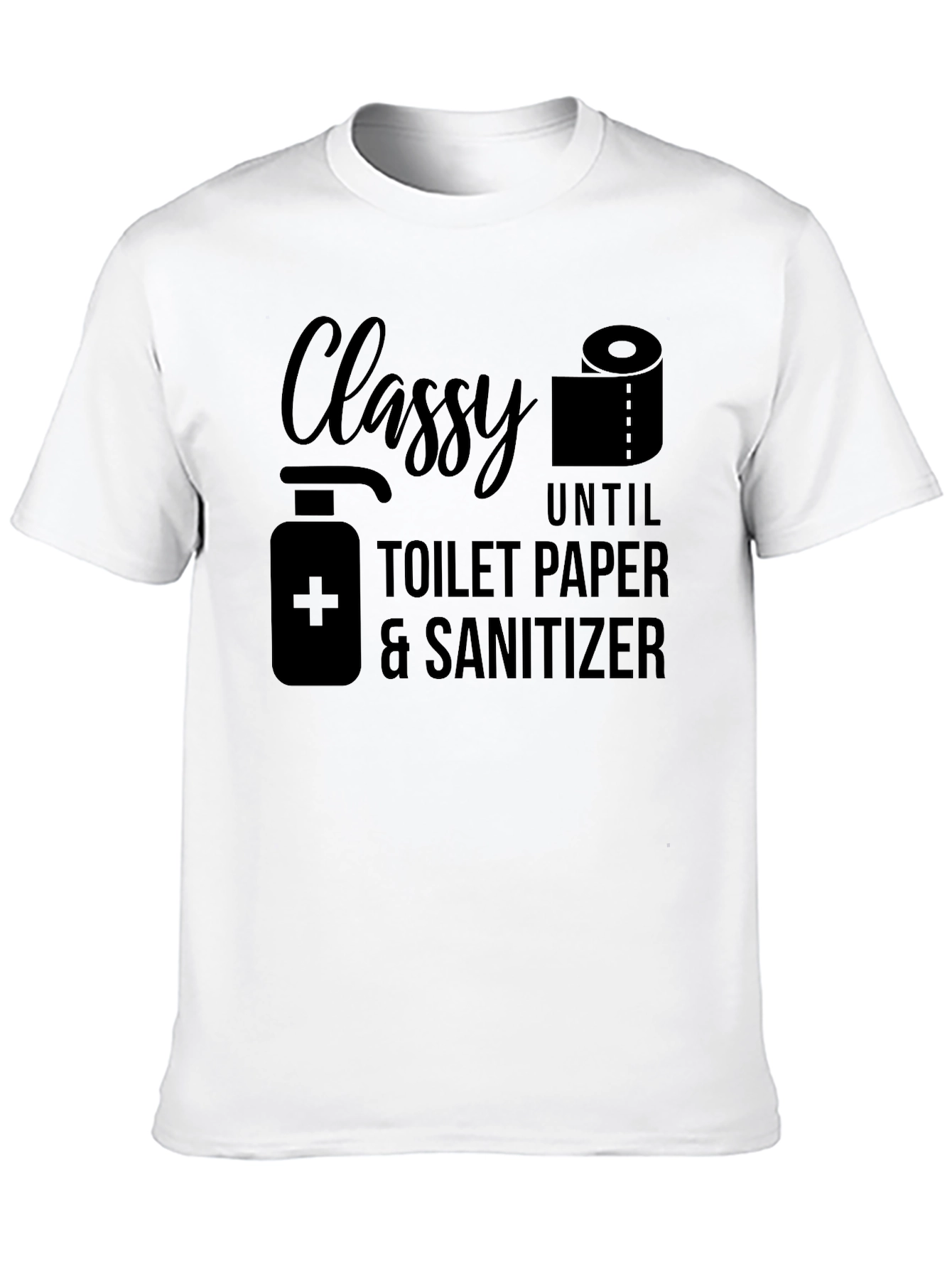 Black Classy Toilet Paper & Sanitizer T-Shirt view 10