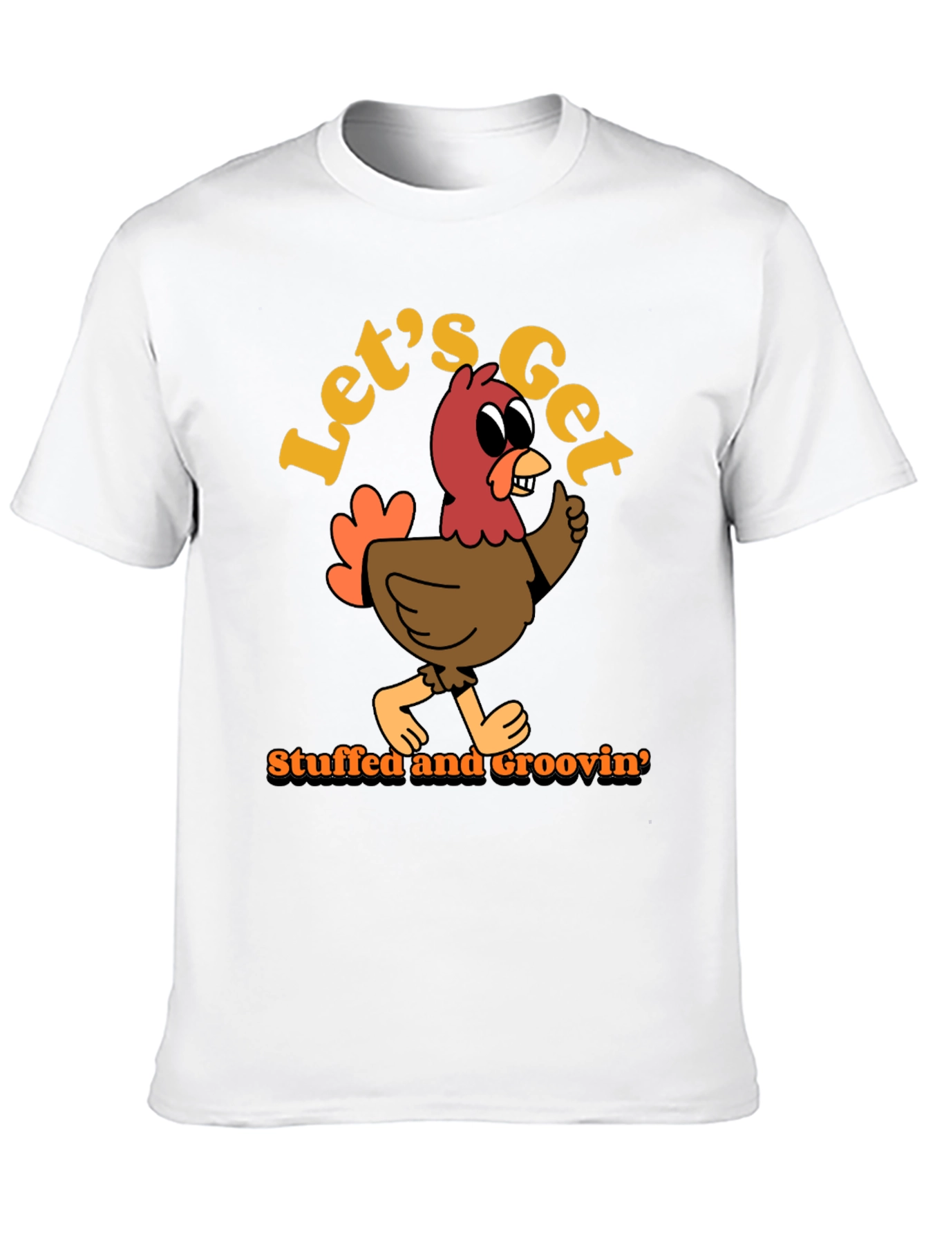 Black Let's Get Stuffed and Groovin' Turkey Tee view 10