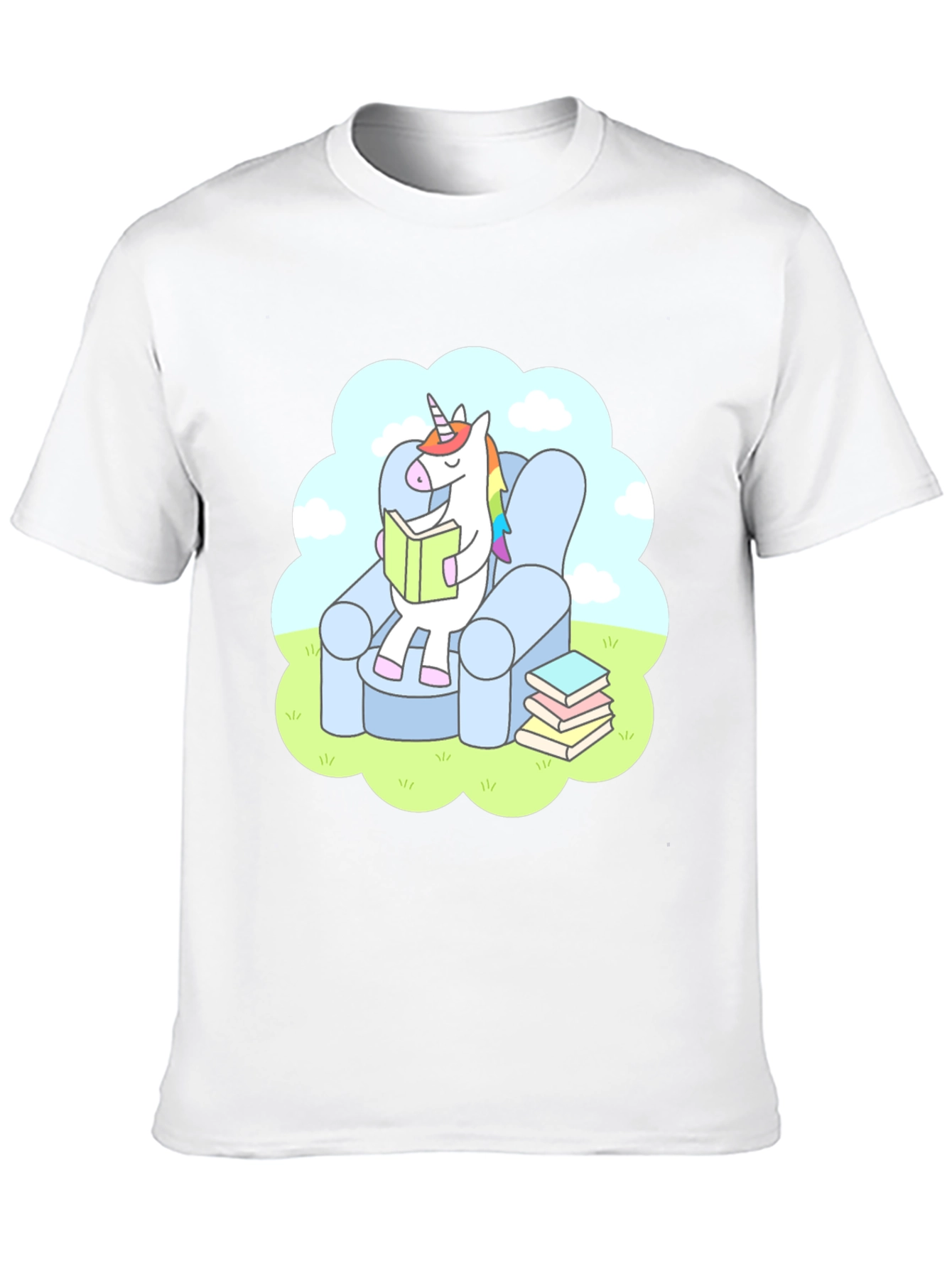Black Unicorn Reading T-Shirt - Comfy Cotton Tee view 10