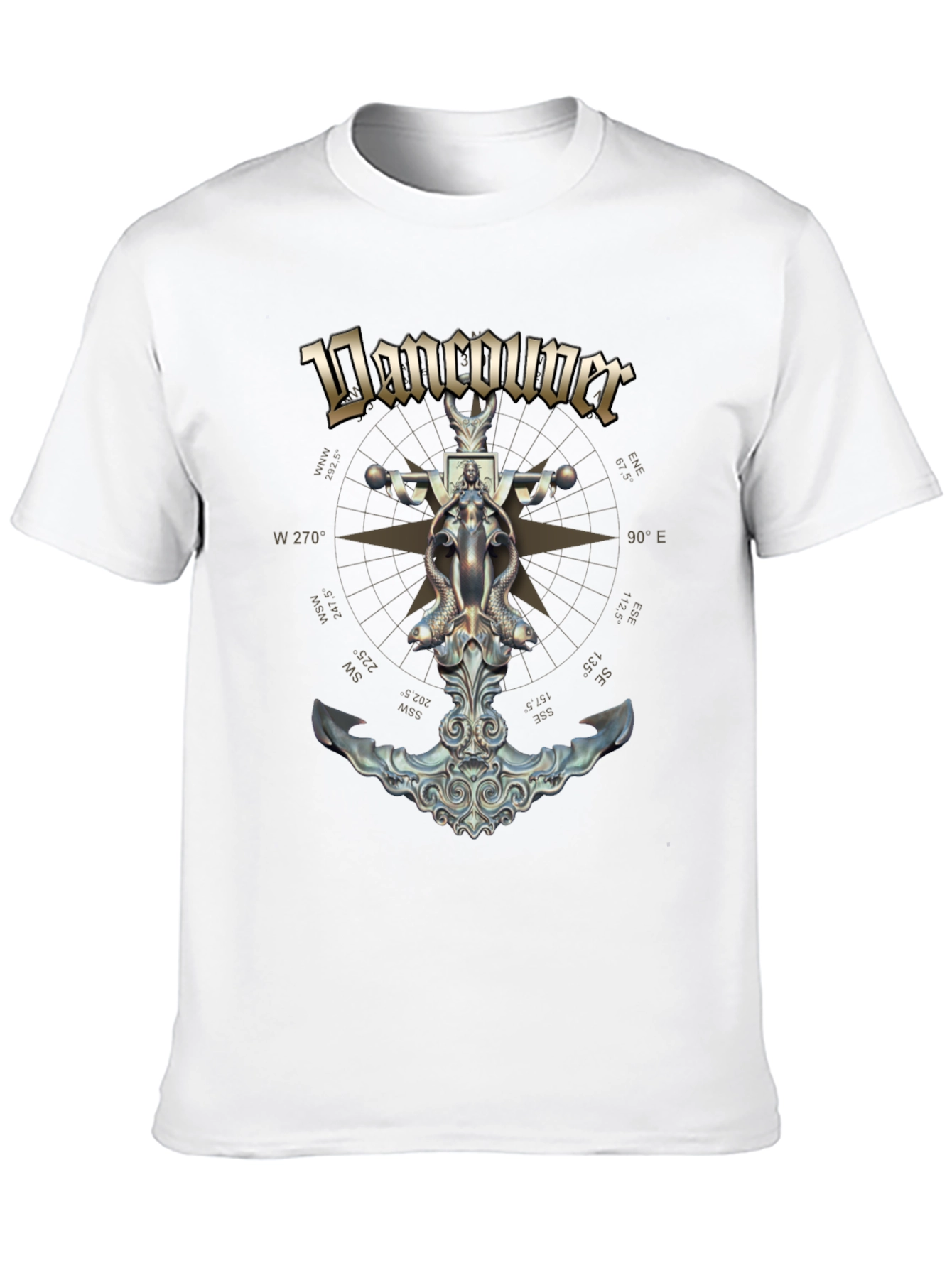 Black Vancouver Compass Anchor Graphic T-Shirt view 10