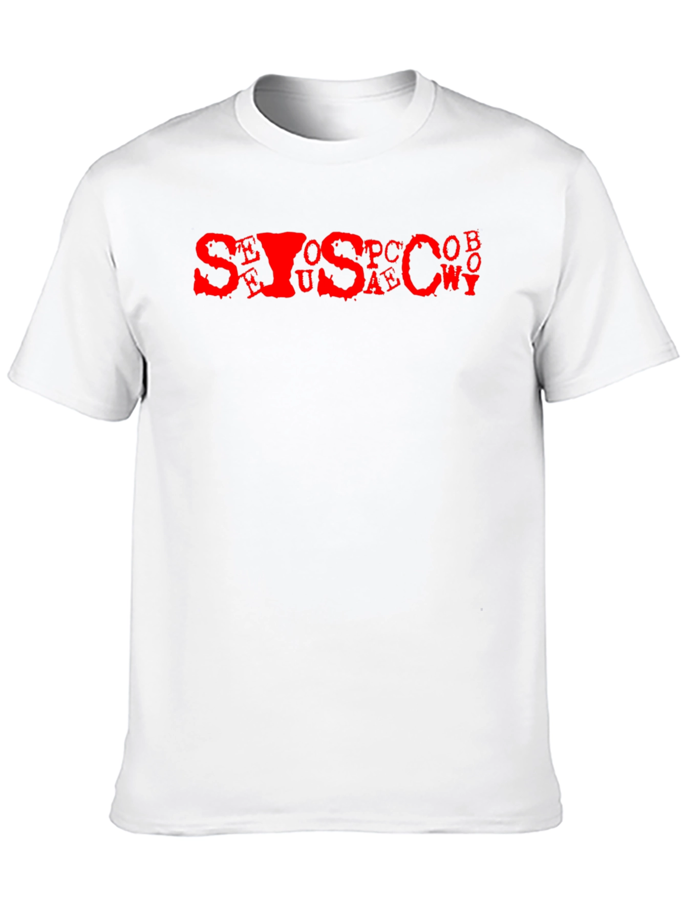 Black Men's Black Tee with Red Letter Graphic view 10