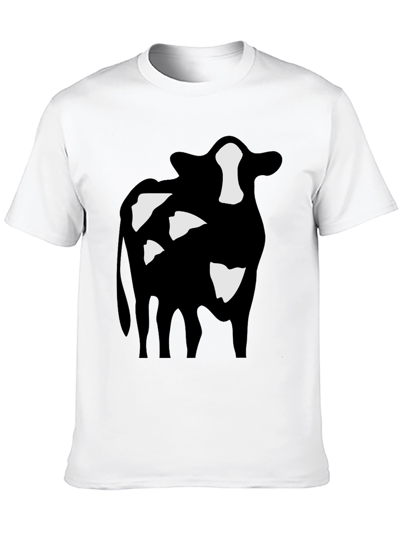 Black Cow Print Black T-Shirt view 10