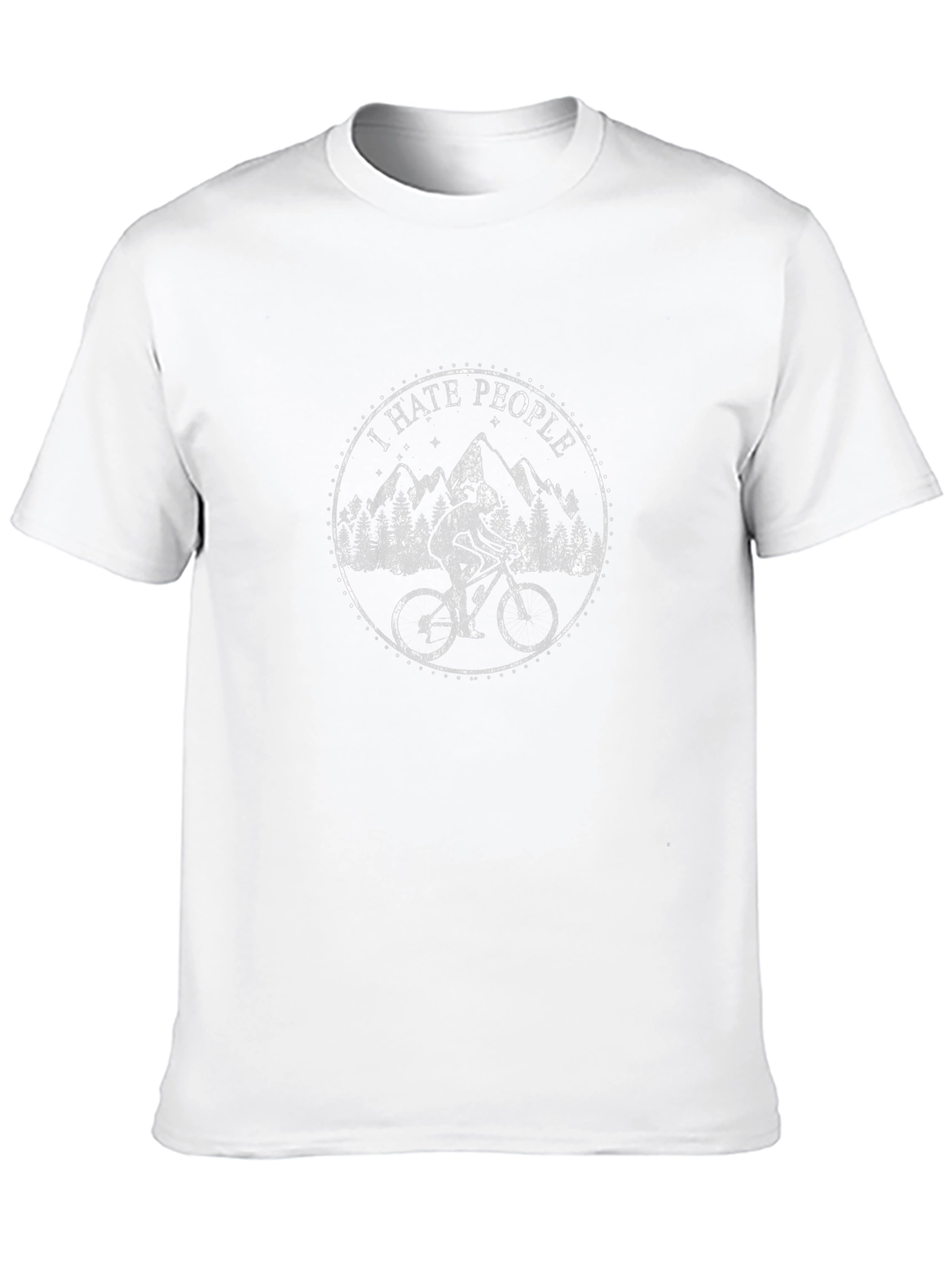 Black I Hate People Mountain Biking T-Shirt view 10