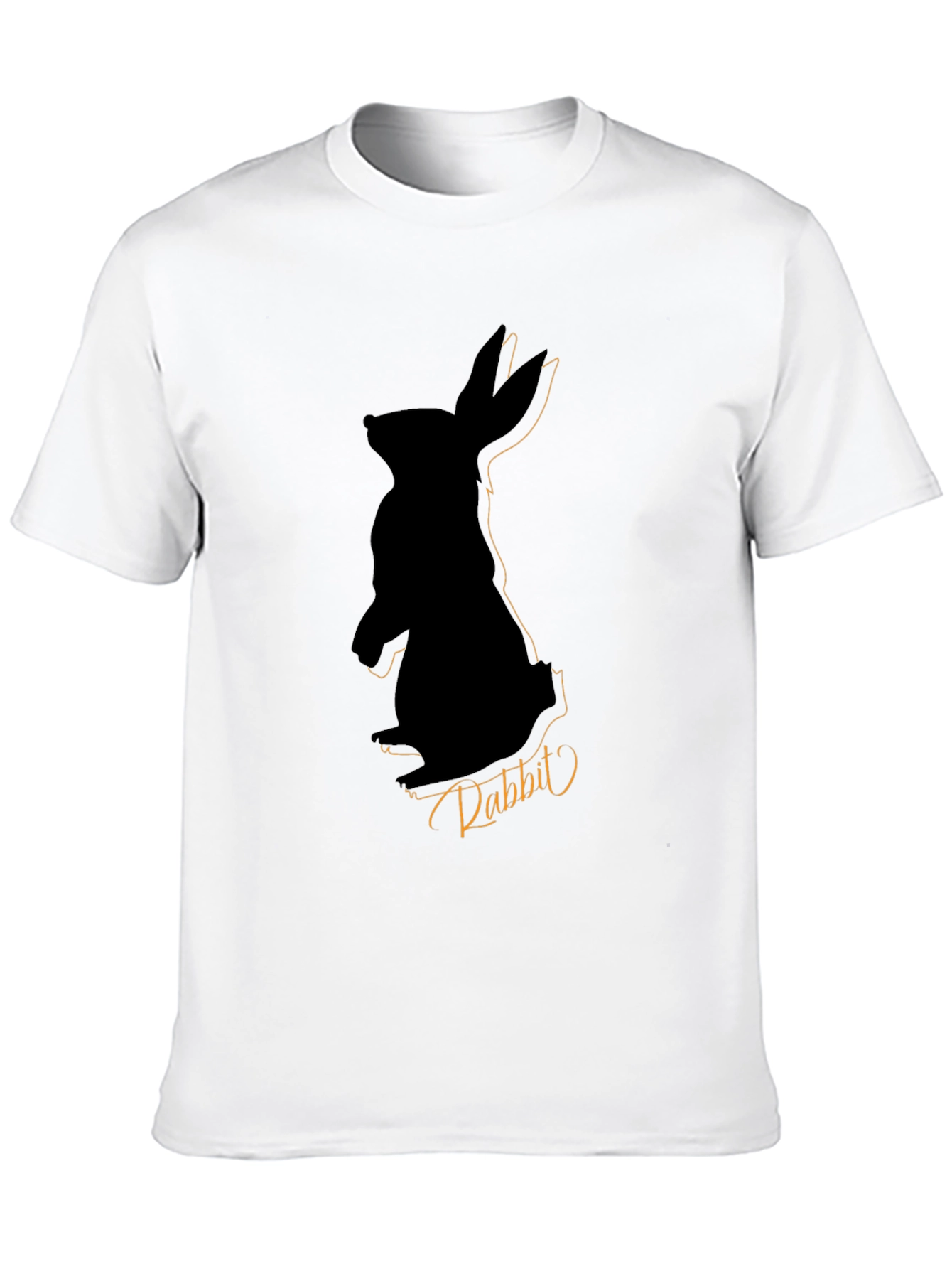 Black Men's Black Rabbit Silhouette Graphic Tee view 10