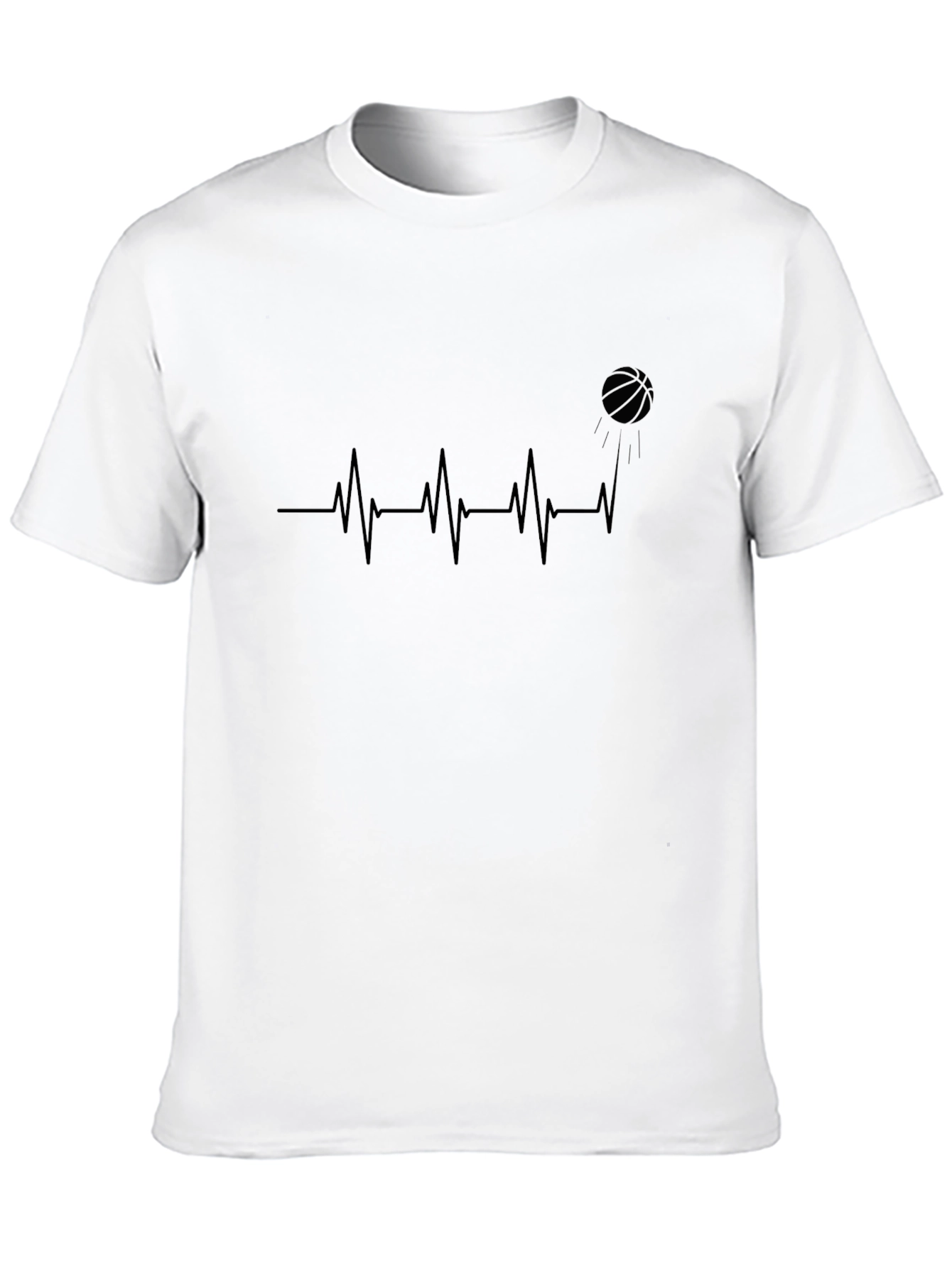 Black Basketball Heartbeat T-Shirt - Black view 10