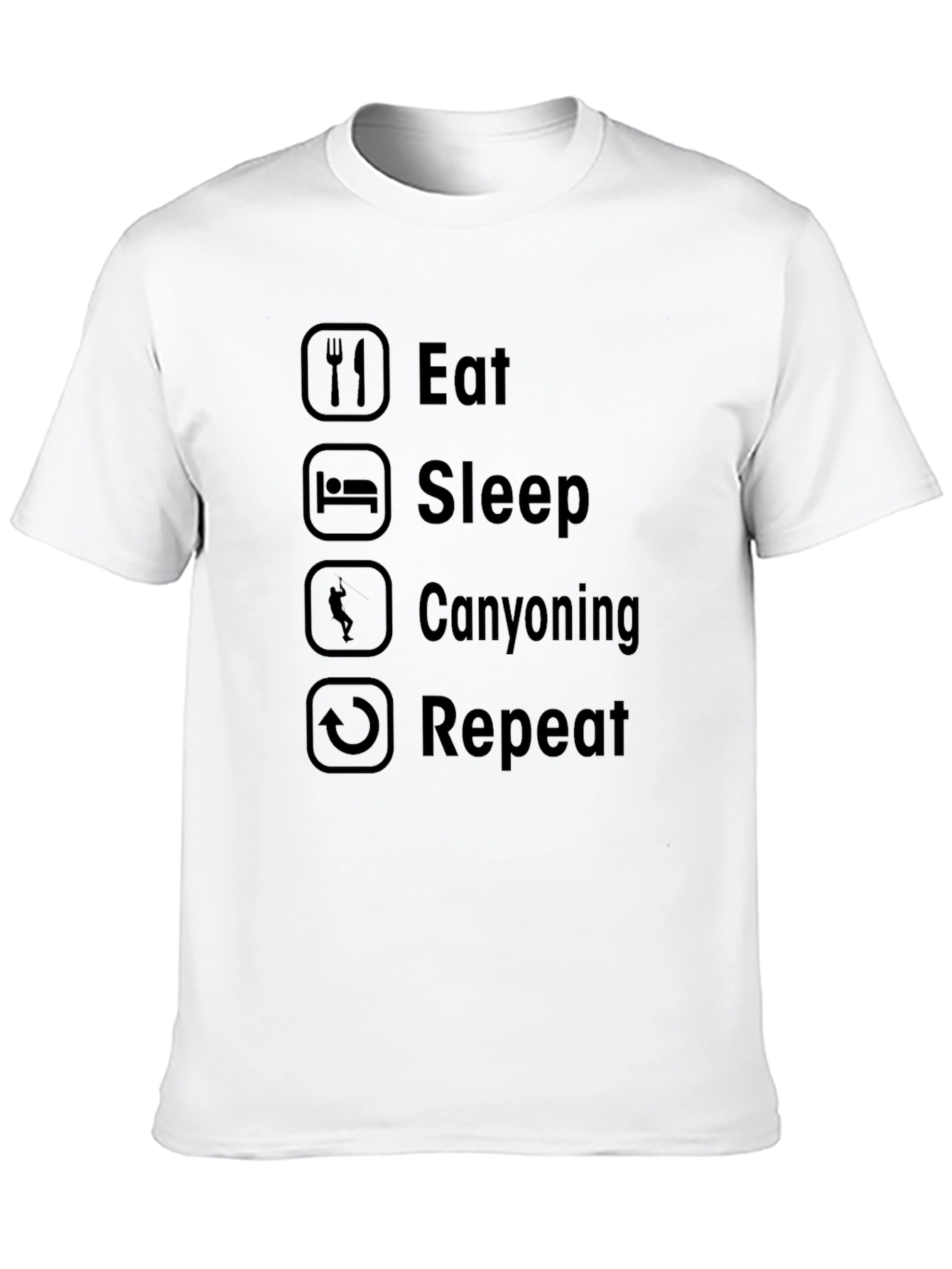Black Eat Sleep Canyoning Repeat Graphic T-Shirt view 10