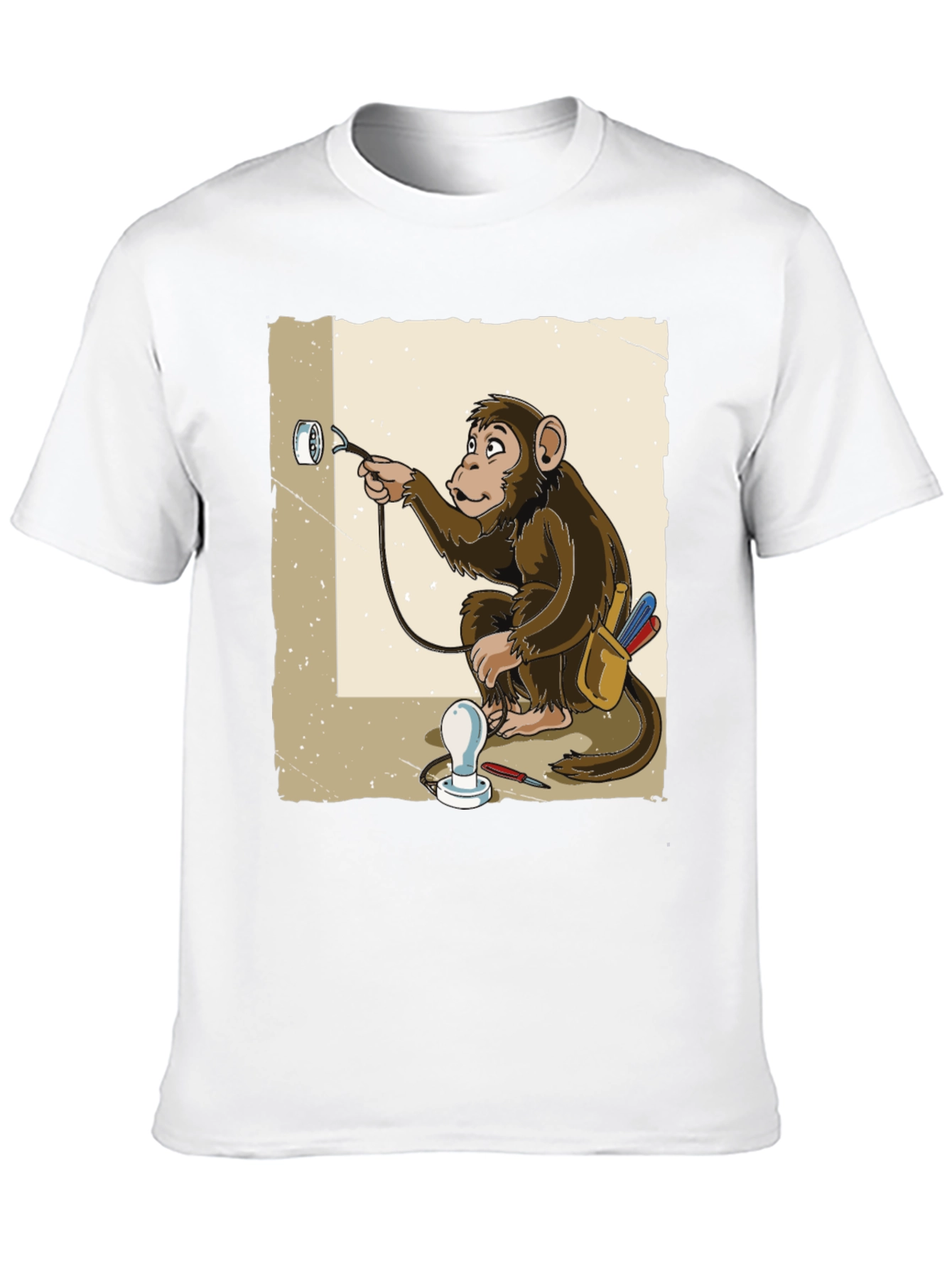 Black Electrician Monkey Graphic T-Shirt view 10