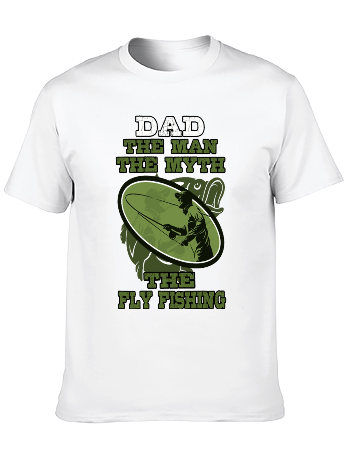 Black Dad The Man Myth Fly Fishing Graphic Tee view 10