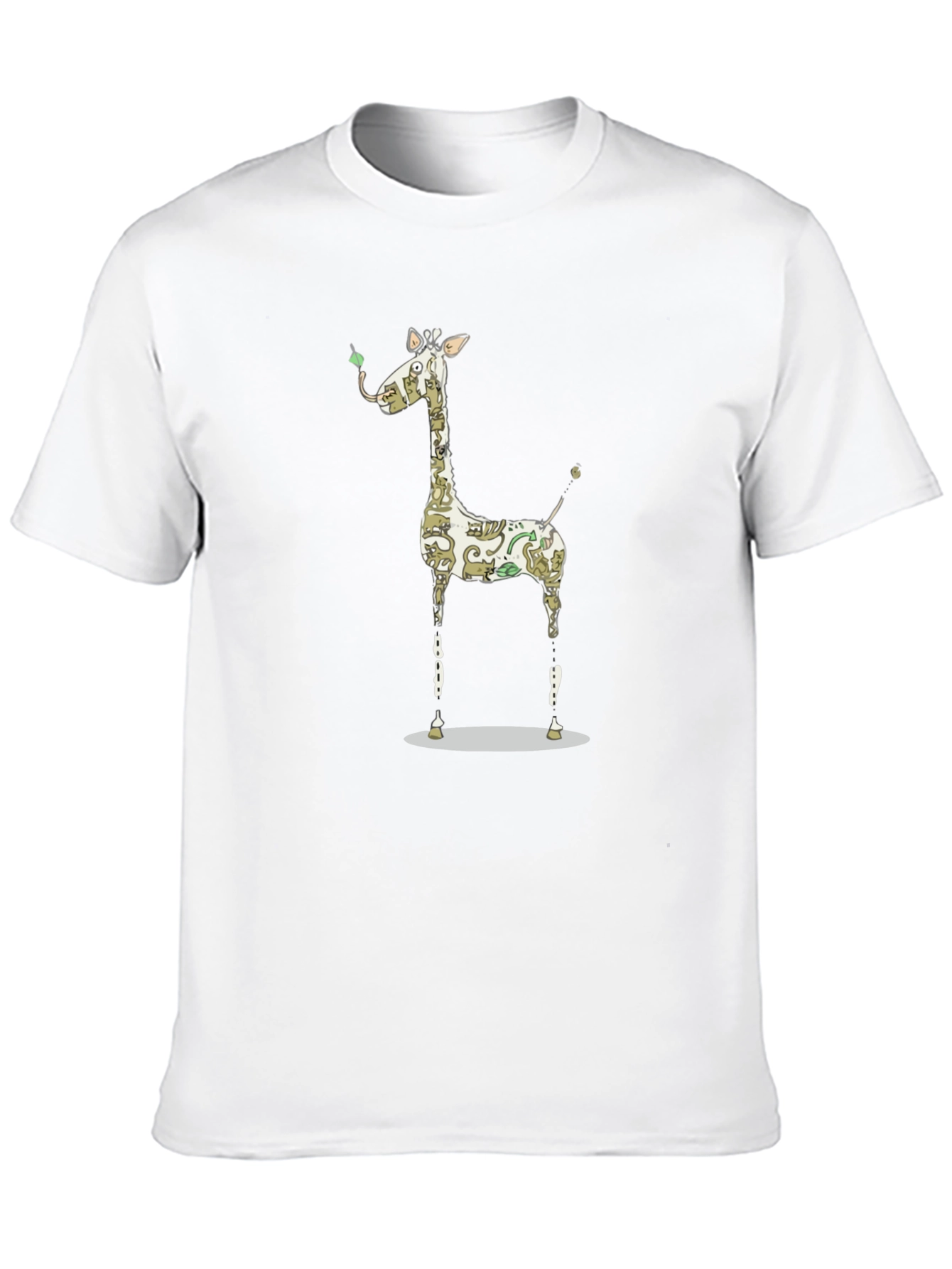 Black Giraffe Pattern T-Shirt, Unique Animal Print view 10