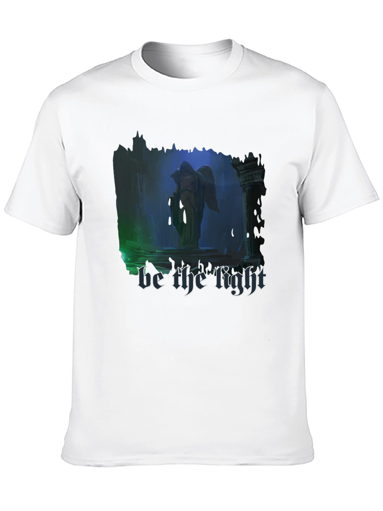 Black Be The Light T-Shirt - Gothic Angel Design view 10