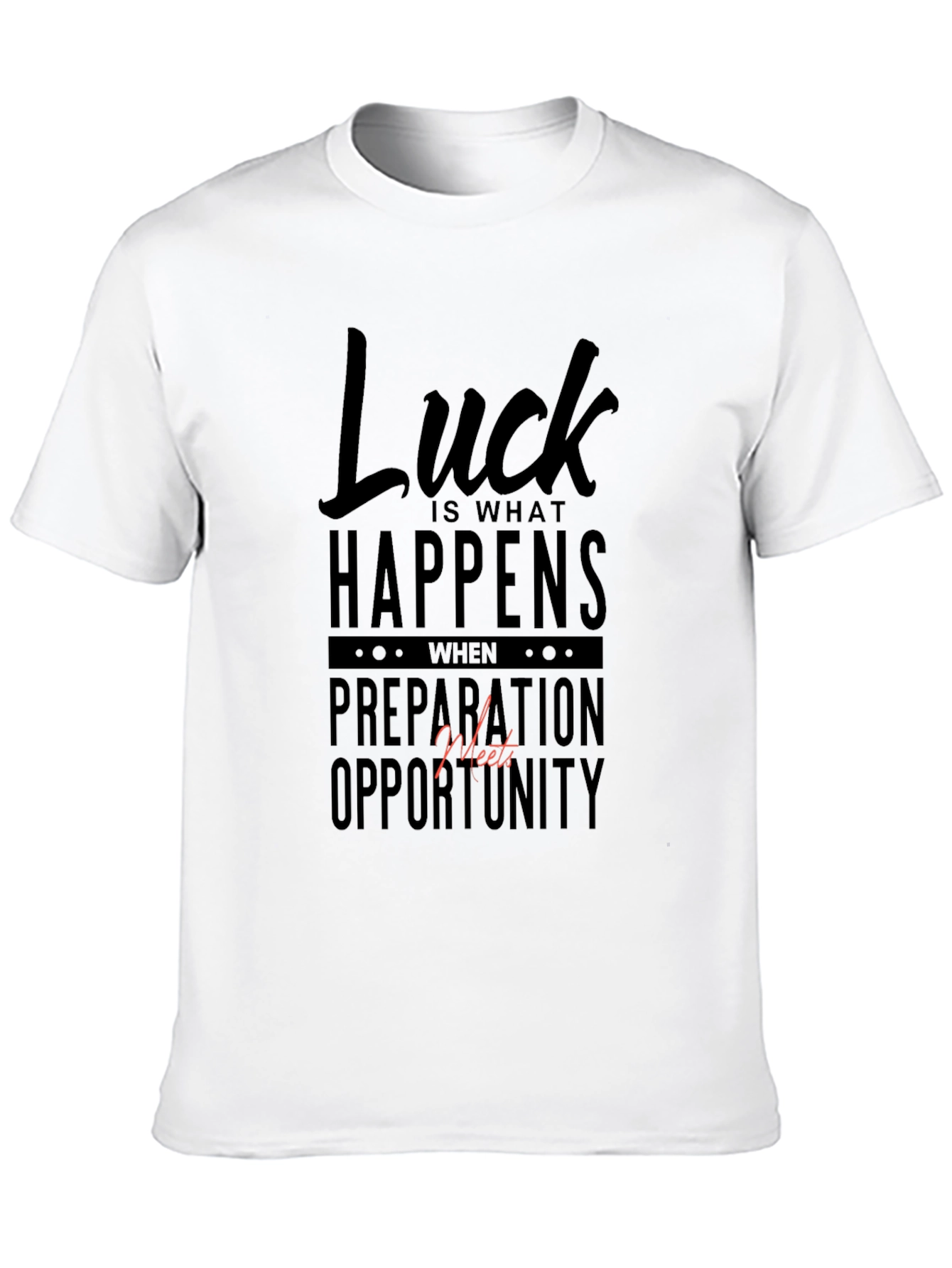 Black Luck Happens Black Graphic Tee view 10
