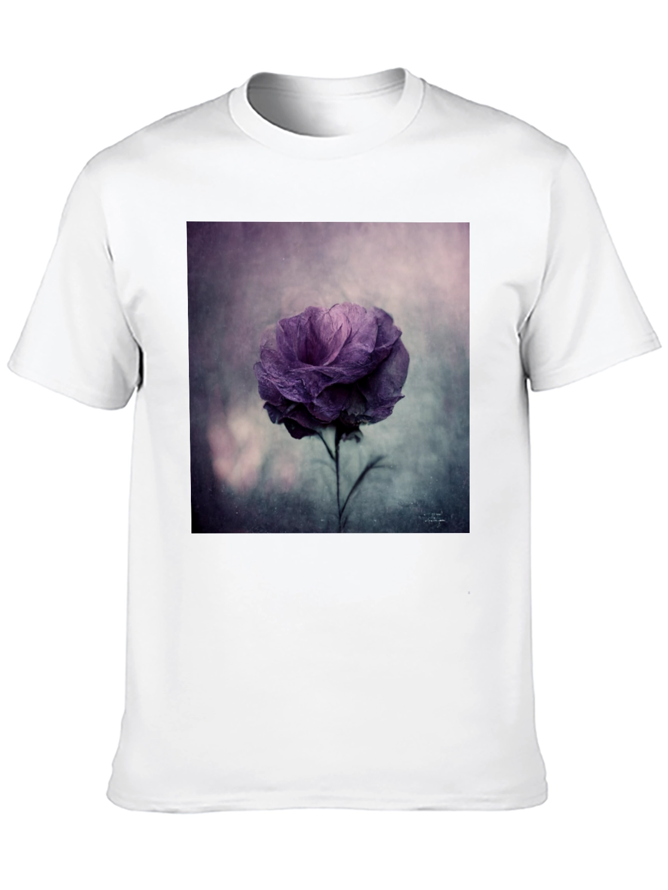 Black Floral Graphic Tee - Black Cotton Comfort view 10