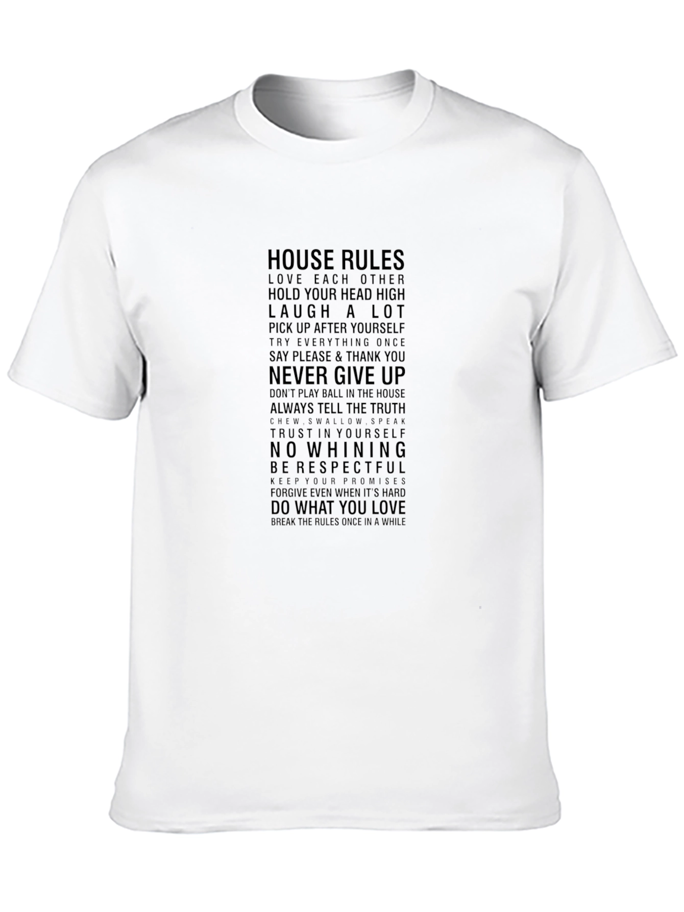Black House Rules Black Graphic T-Shirt - Inspirational Family Tee view 10
