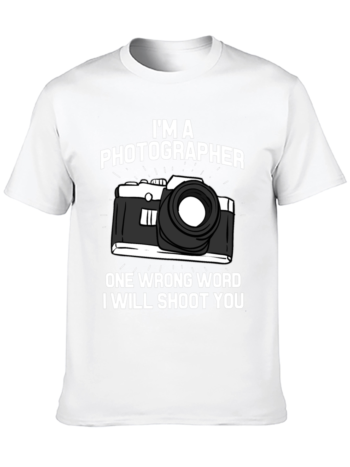 Black Photographer T-Shirt: I'll Shoot You Funny Camera Tee view 10