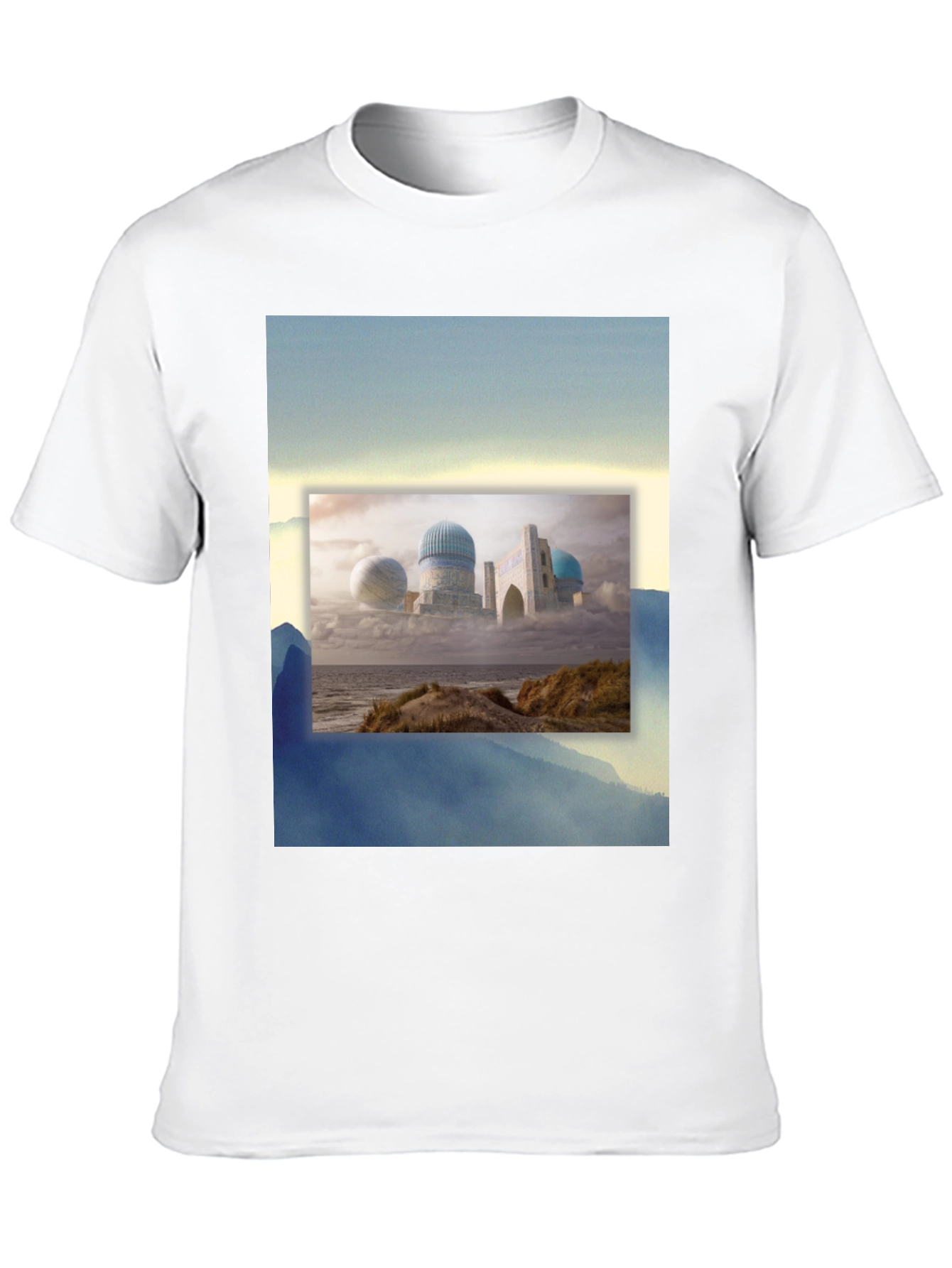Black Dreamscape Tee: Unique Graphic Print, Soft Cotton Blend view 10