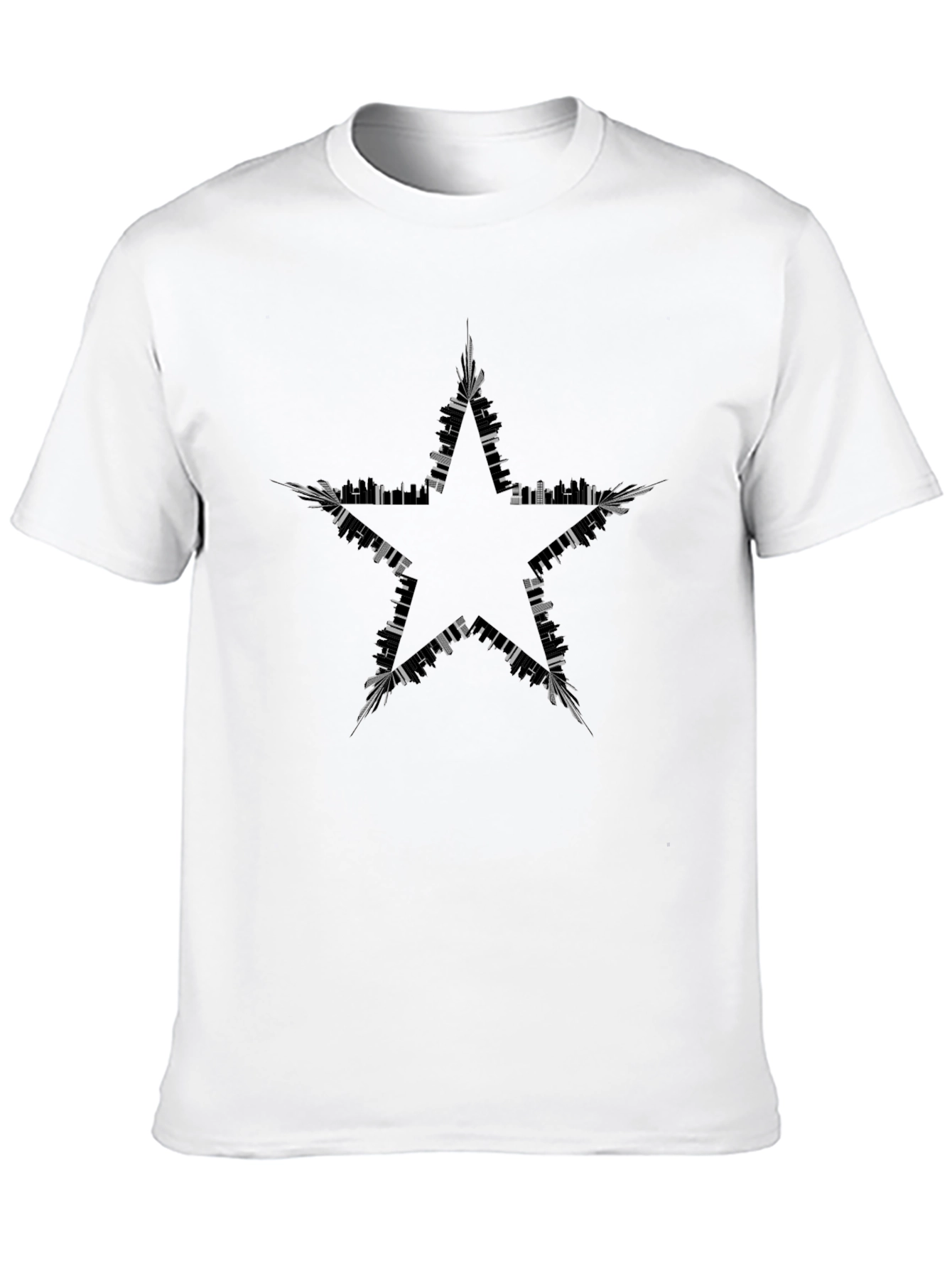 Black Abstract Star Graphic Black T-Shirt view 10
