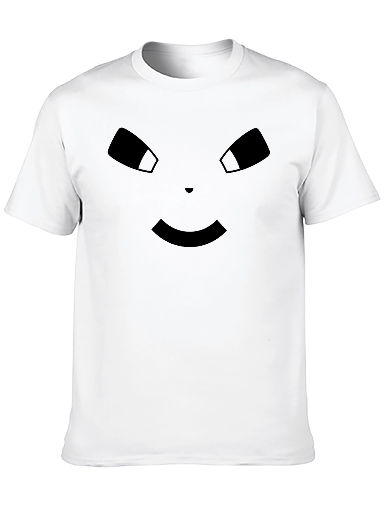 Black Minimalist Face Graphic Black T-Shirt view 10