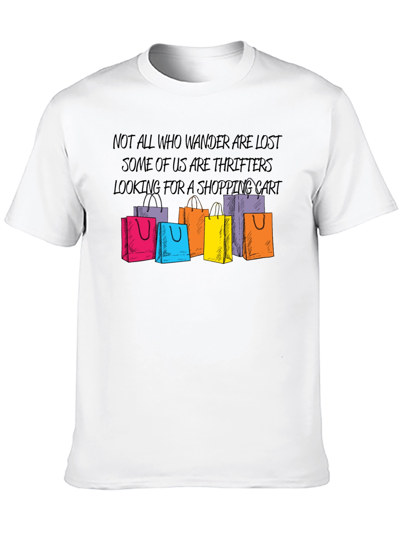 Black Thrifter Shopping Cart Graphic Tee view 10