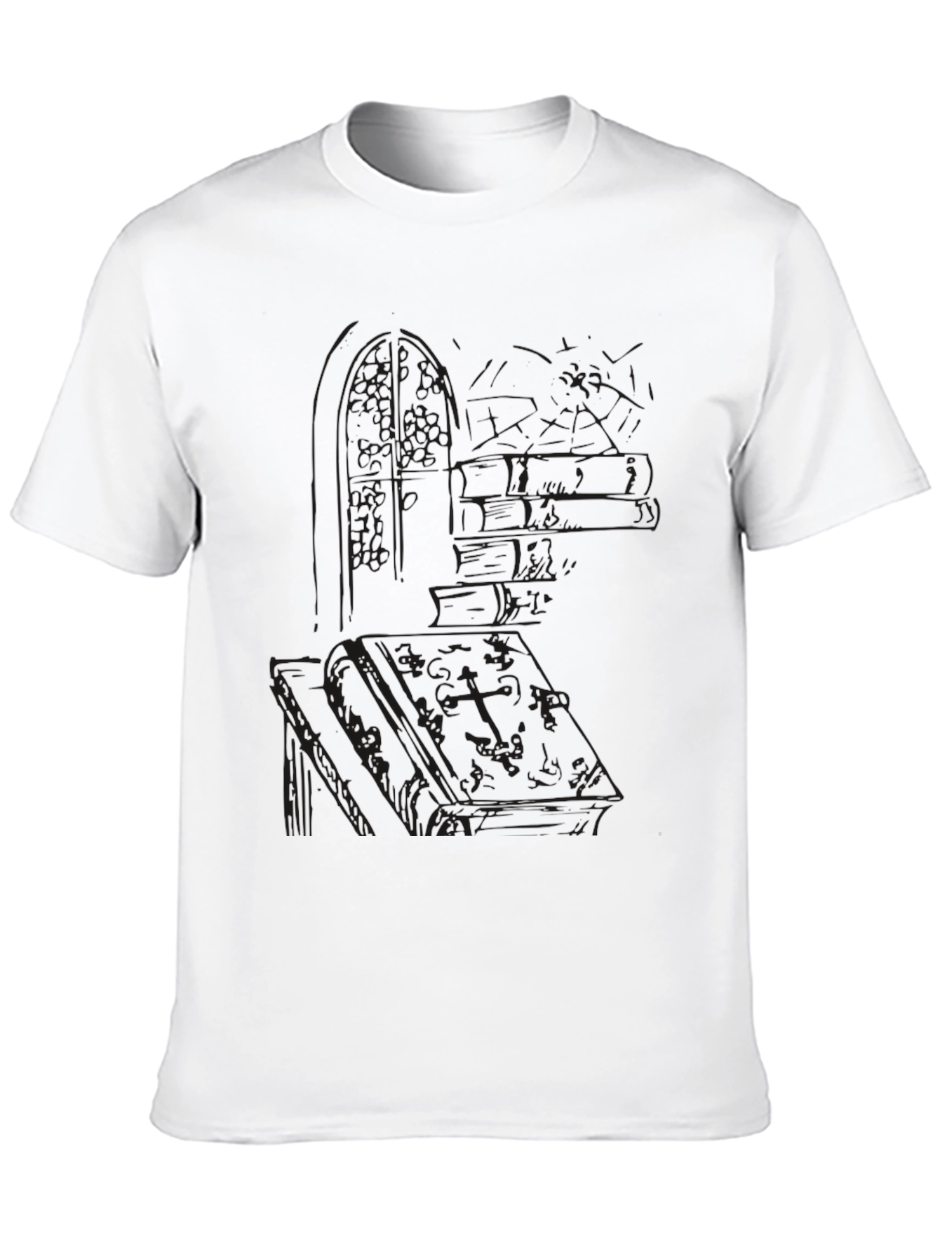 Black Men's Black Gothic Book T-Shirt view 10