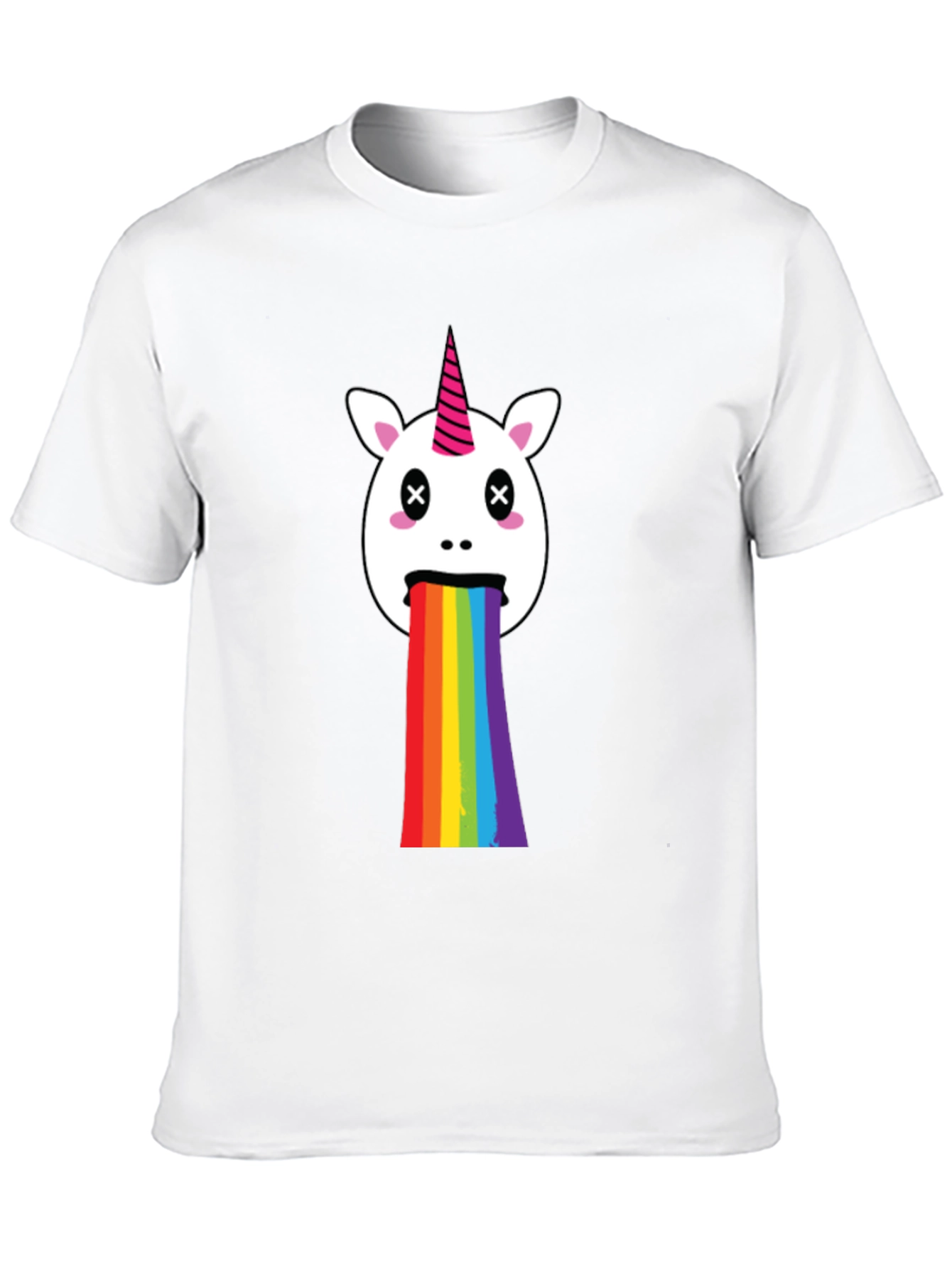 Black Unicorn Rainbow Puke Graphic Tee view 10