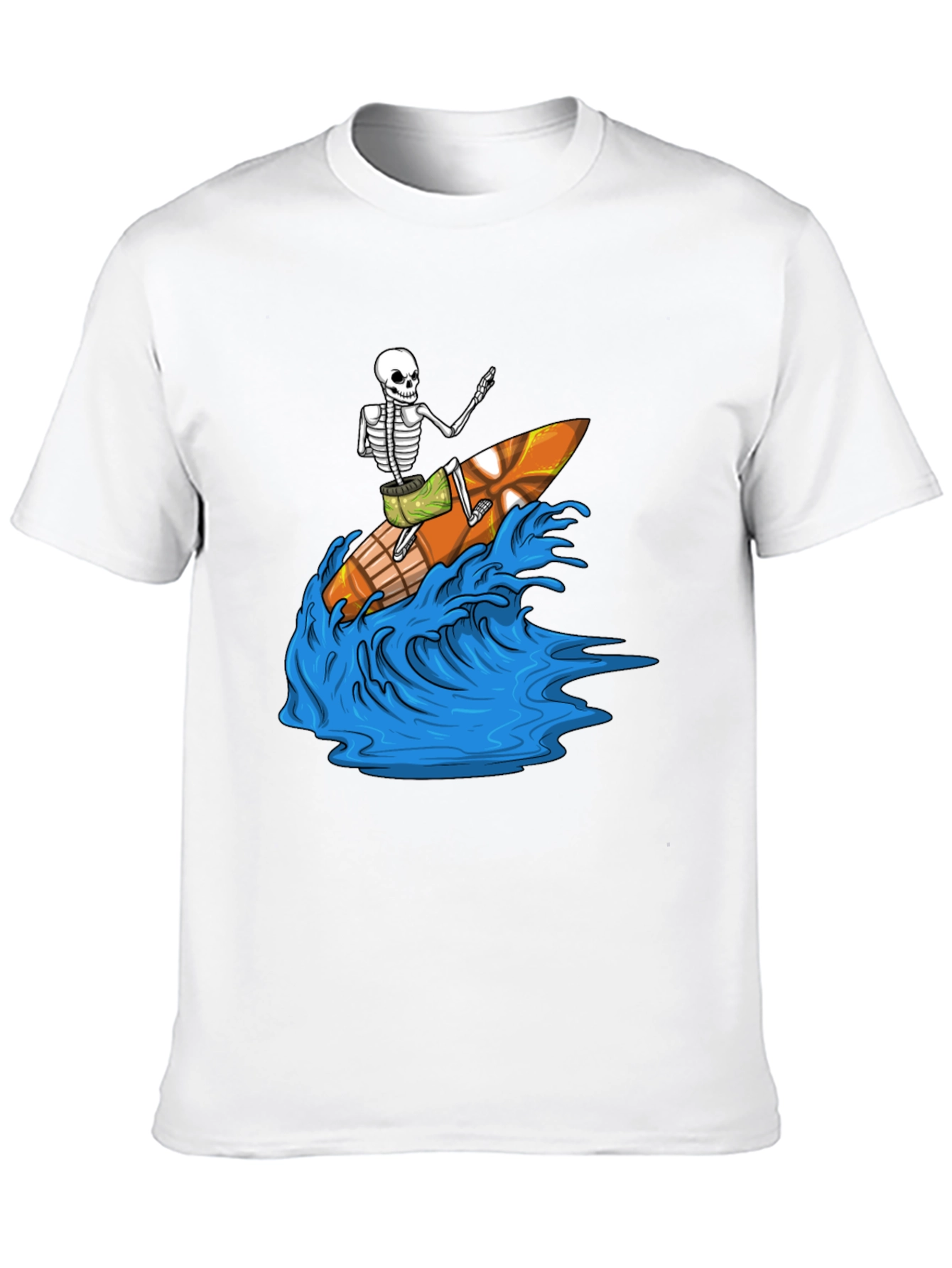 Black Surfing Skeleton Graphic Tee - Black view 10