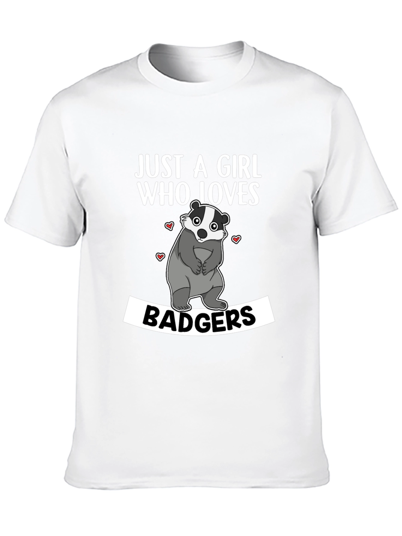 Black Just A Girl Who Loves Badgers T-Shirt view 10