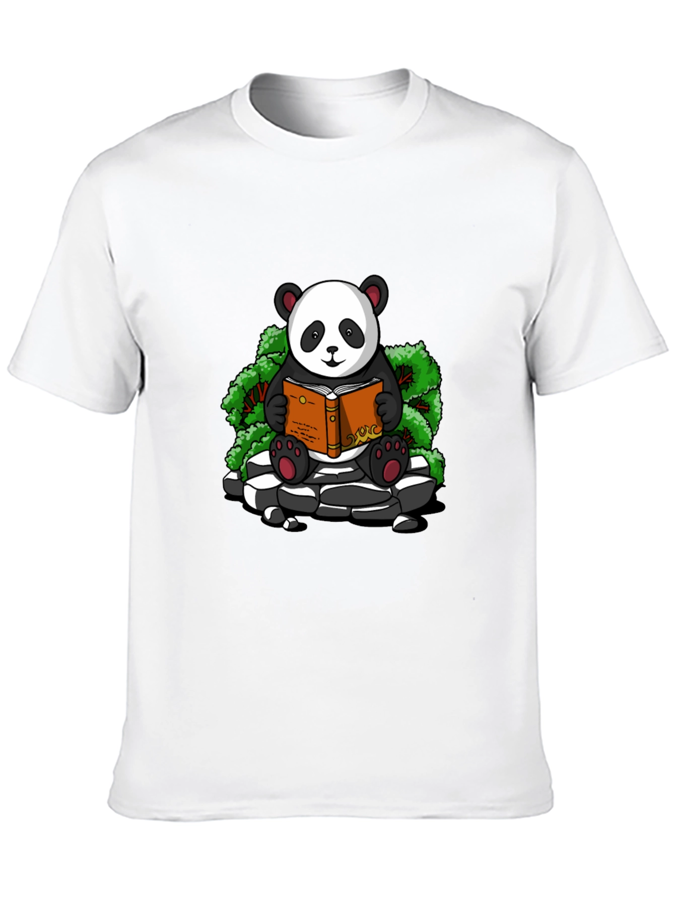 Black Panda Reader Graphic Tee - Black Cotton T-Shirt view 10