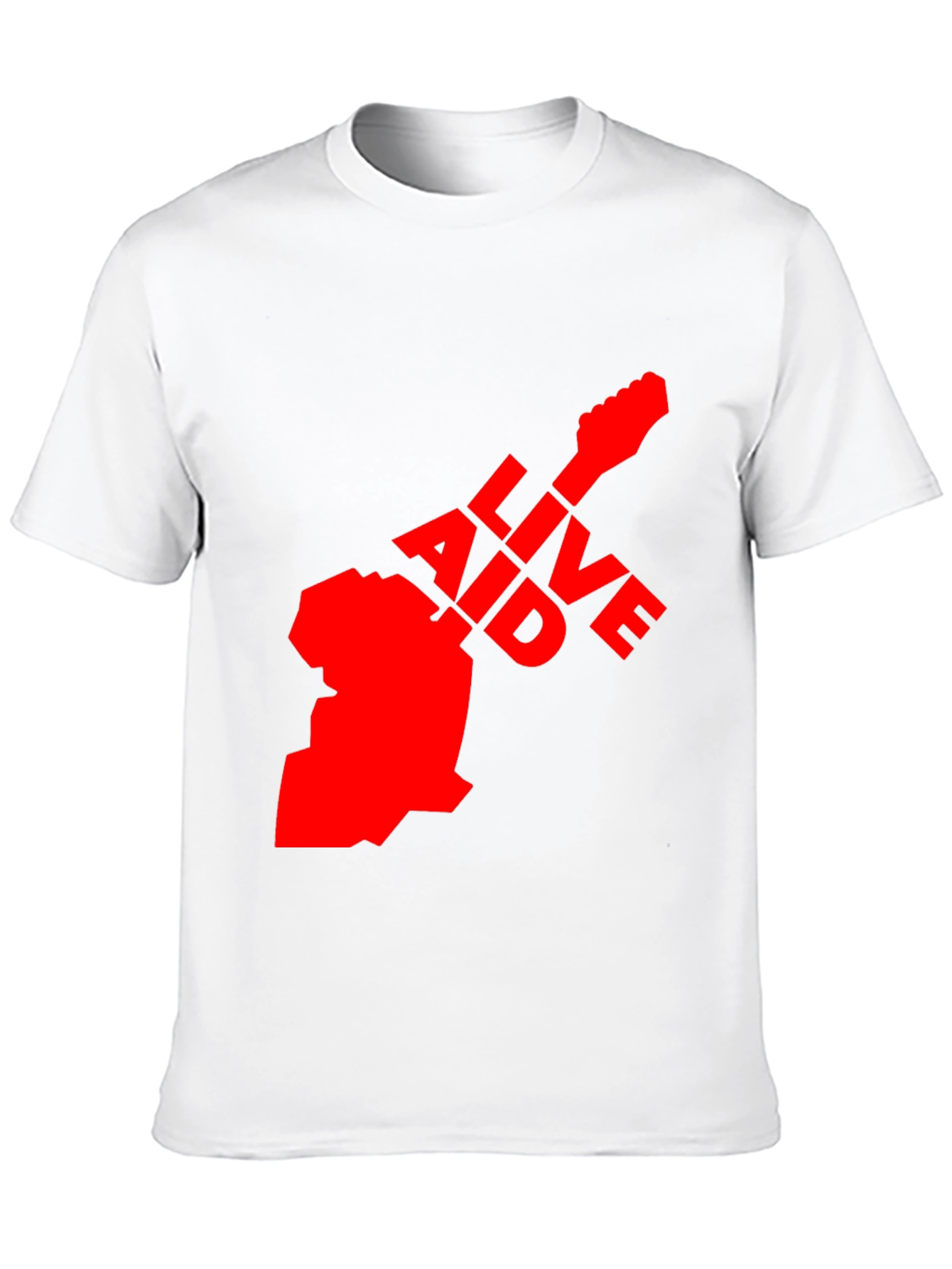 Live Aid Guitar Graphic Tee - Black Cotton - 10