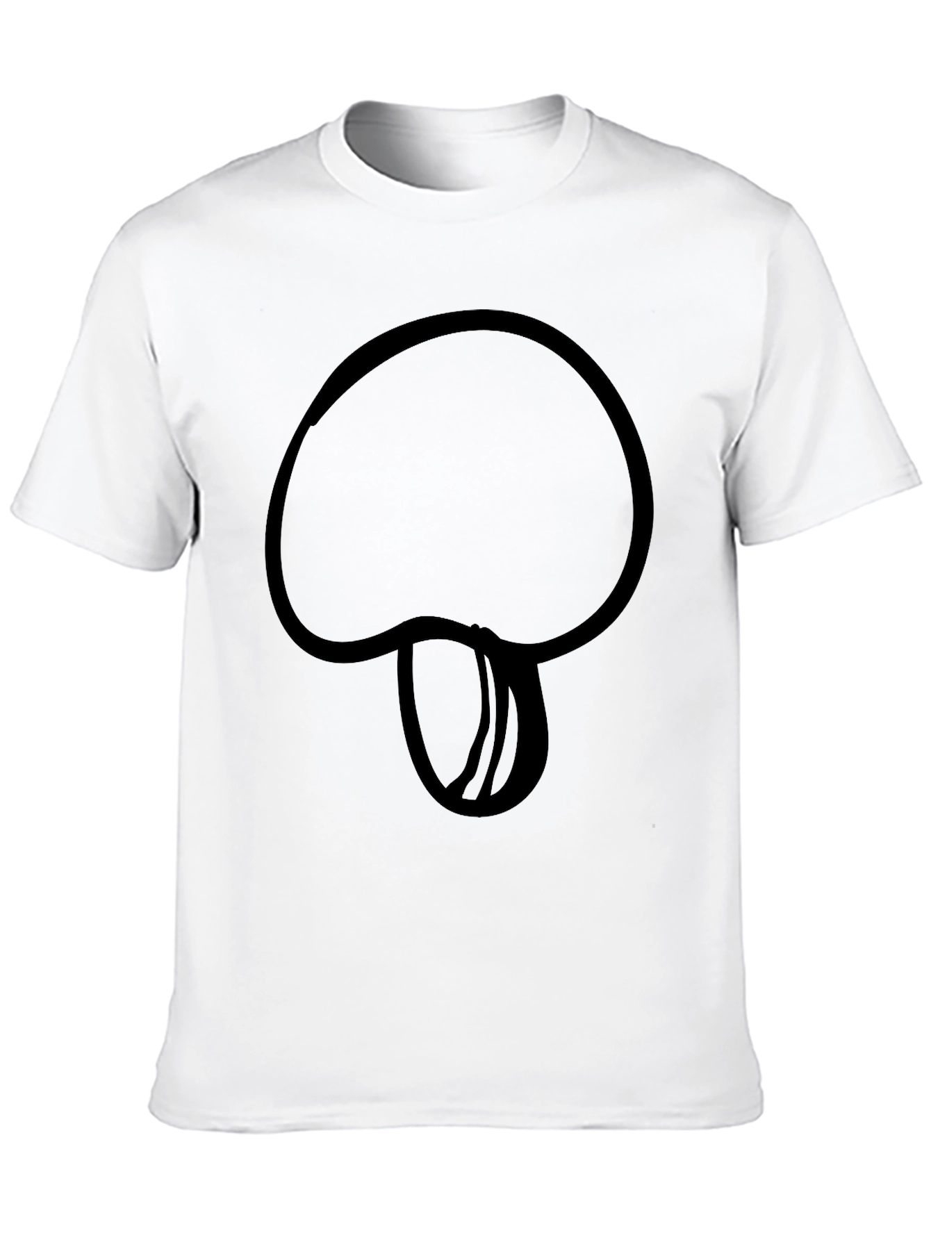 Black Mushroom Outline Black T-Shirt - Casual Style view 10