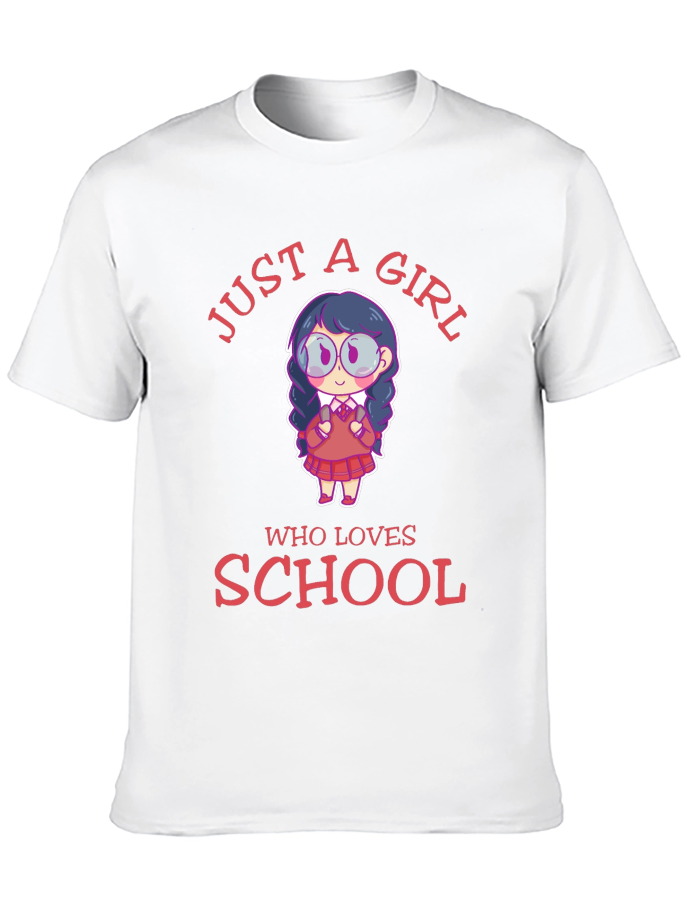 Black Just A Girl Who Loves School T-Shirt view 10