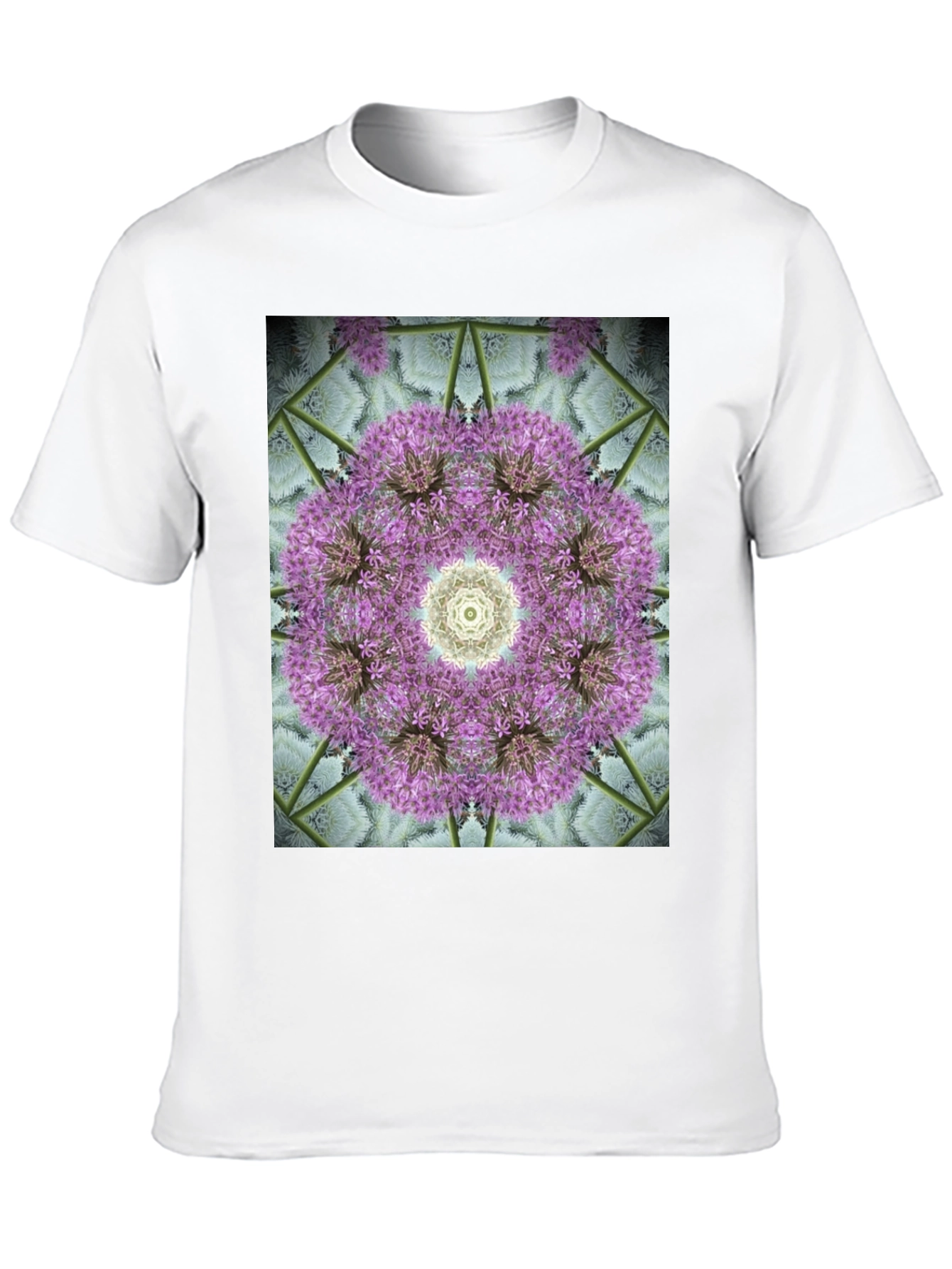 Black Floral Mandala Graphic Black T-Shirt view 10