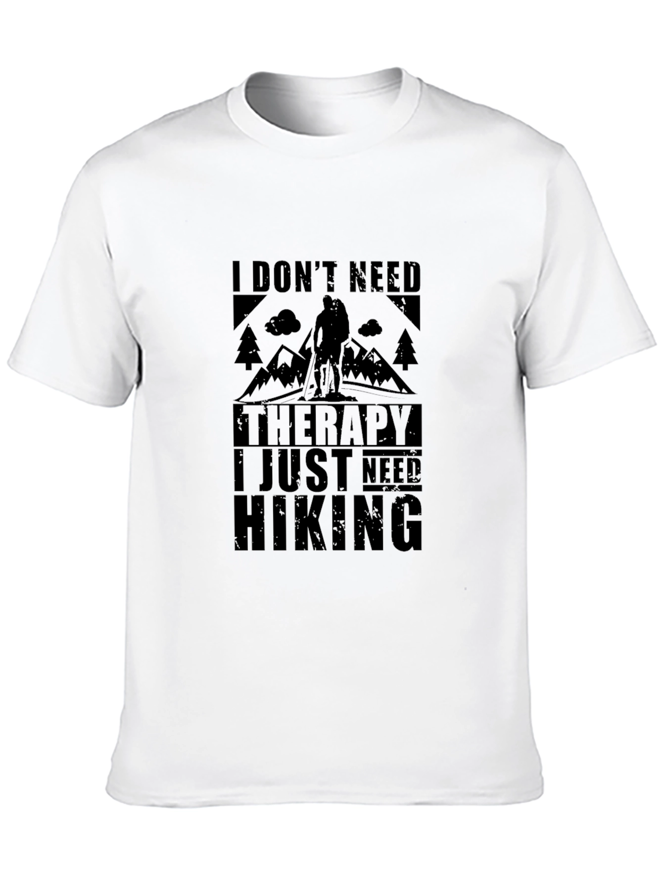 Black Hiking Therapy Black T-Shirt view 10