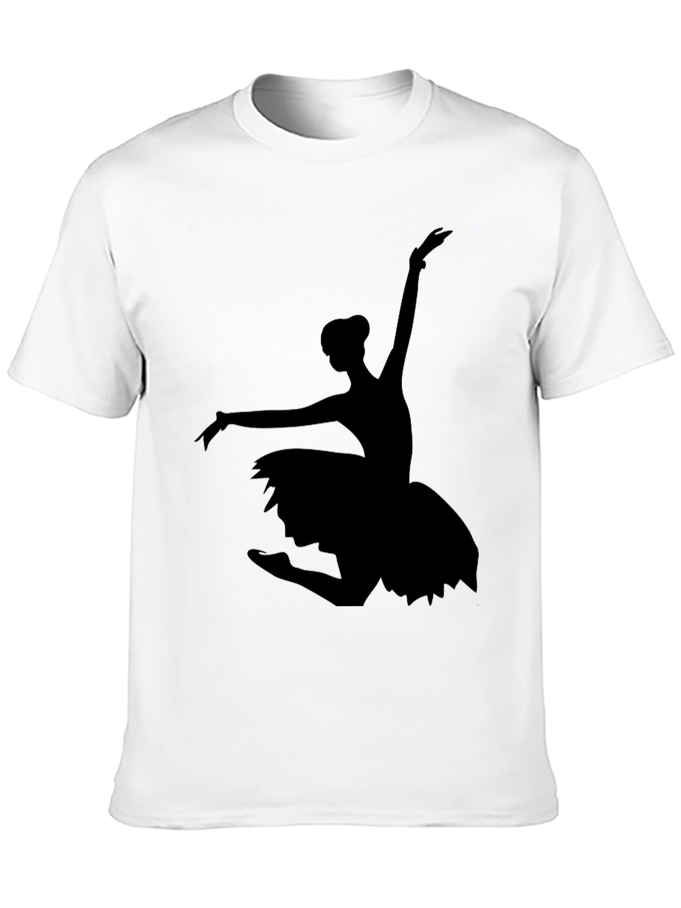 Black Ballet Dancer Silhouette Graphic Tee - Black view 10