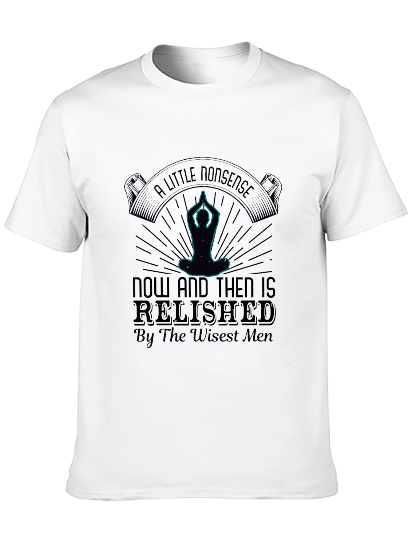 Black Men's "A Little Nonsense" Graphic T-Shirt - Black view 10