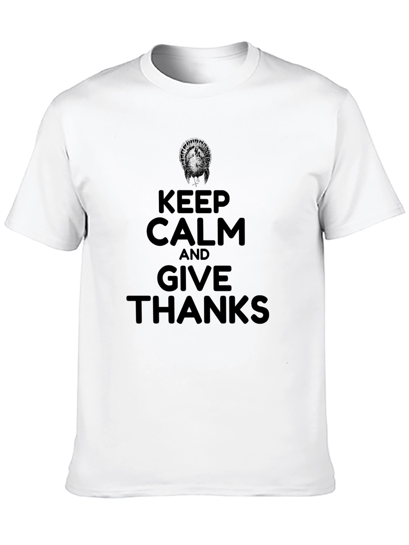 Black Keep Calm & Give Thanks Black Graphic Tee Shirt view 10