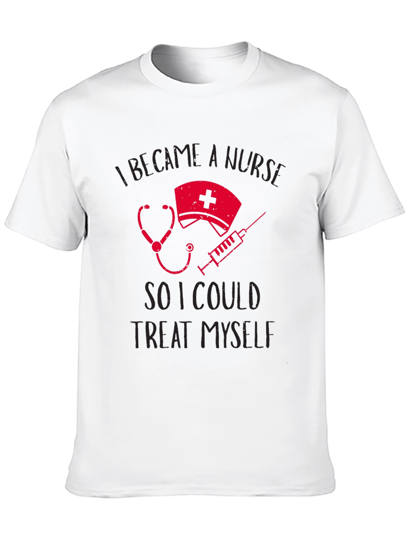 Black Nurse Treat Myself T-Shirt Funny Nursing Tee view 10