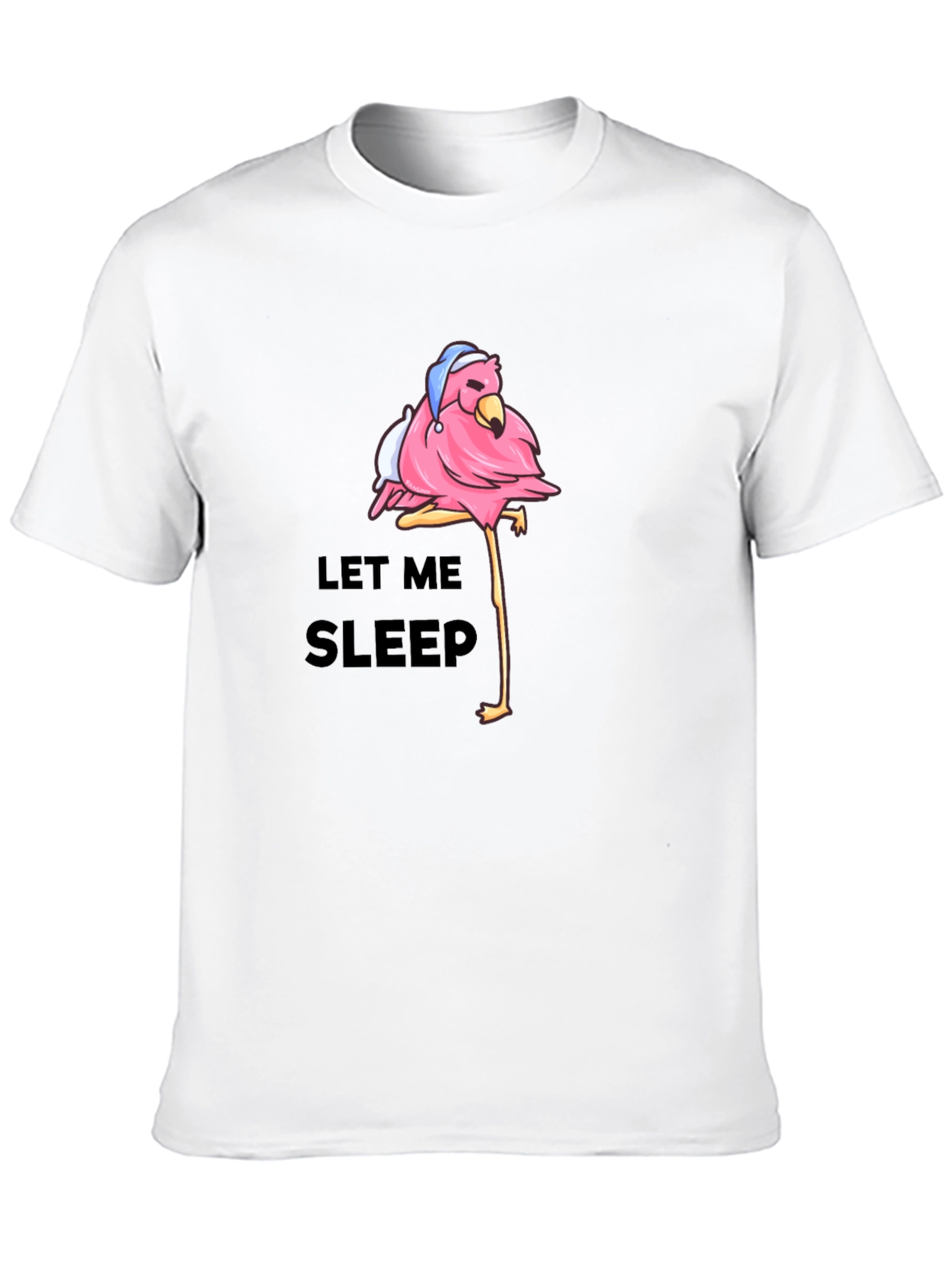 Black Sleepy Flamingo Graphic T-Shirt - Men's Black Tee view 10