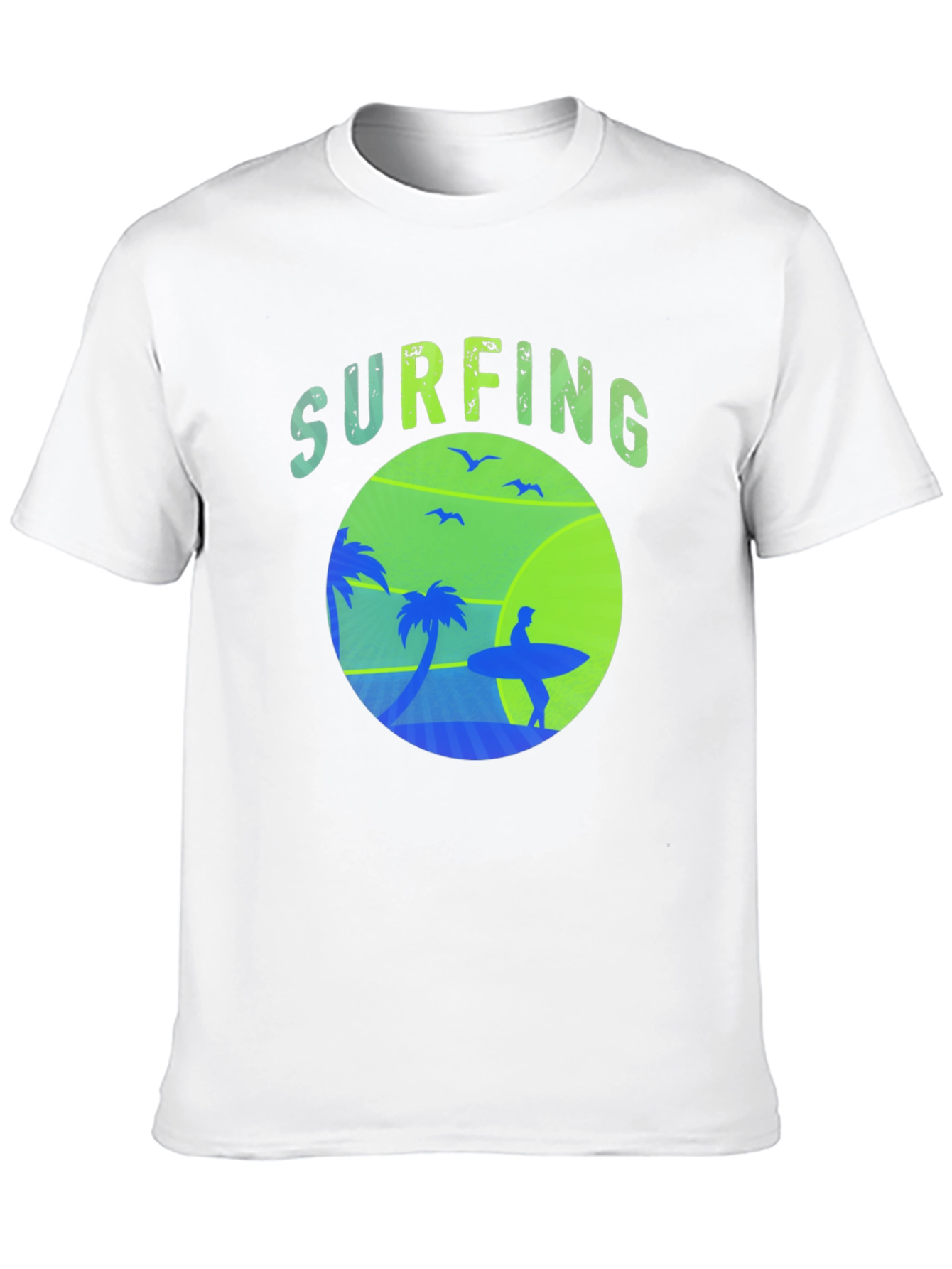 Black Surfing Graphic Tee - Black Crew Neck view 10