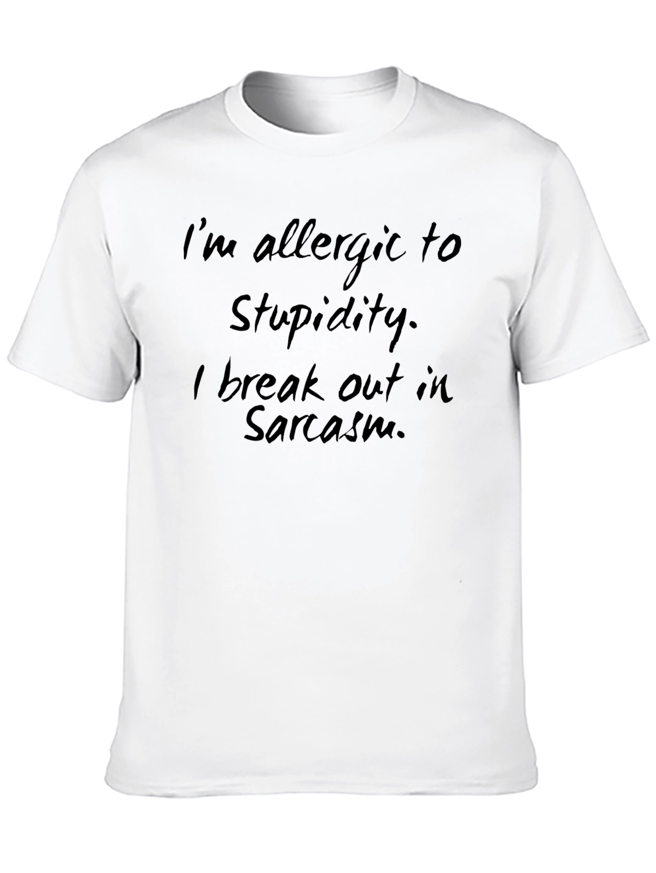 Black Sarcastic Allergy T-Shirt - Funny Quote Tee view 10