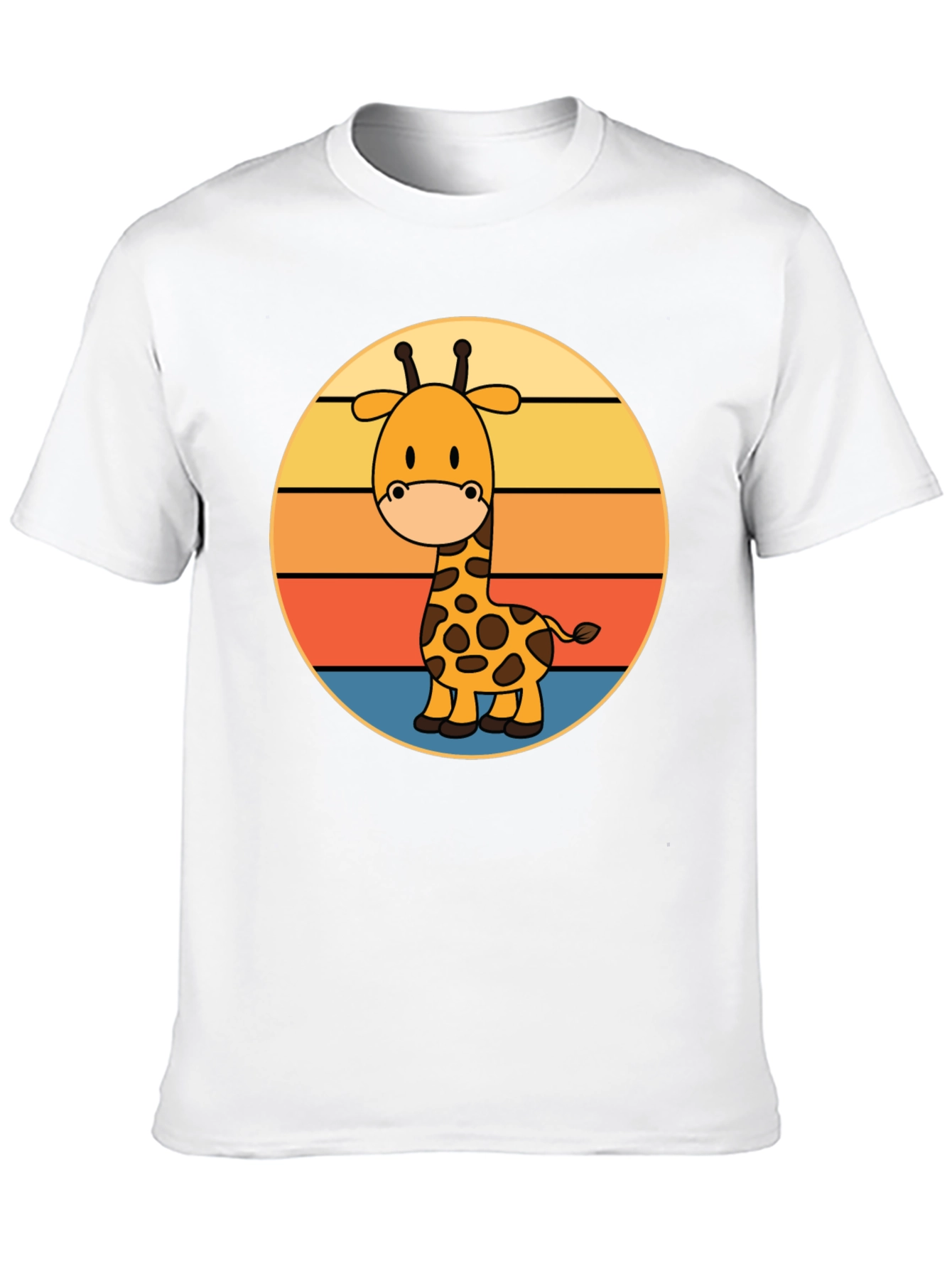 Black Giraffe Retro Sunset T-Shirt view 10