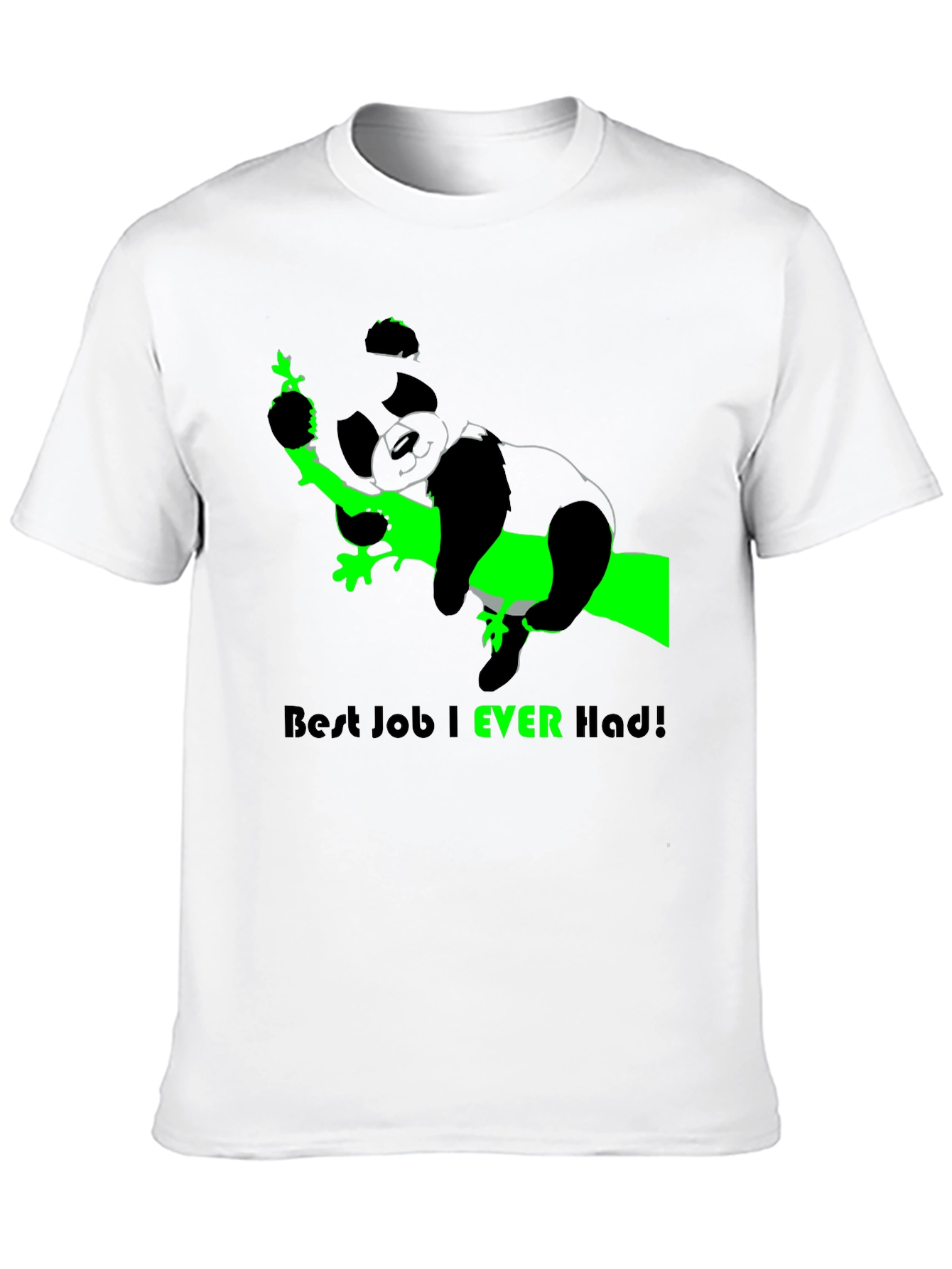 Black Best Job Ever T-Shirt - Relaxed Panda Design view 10