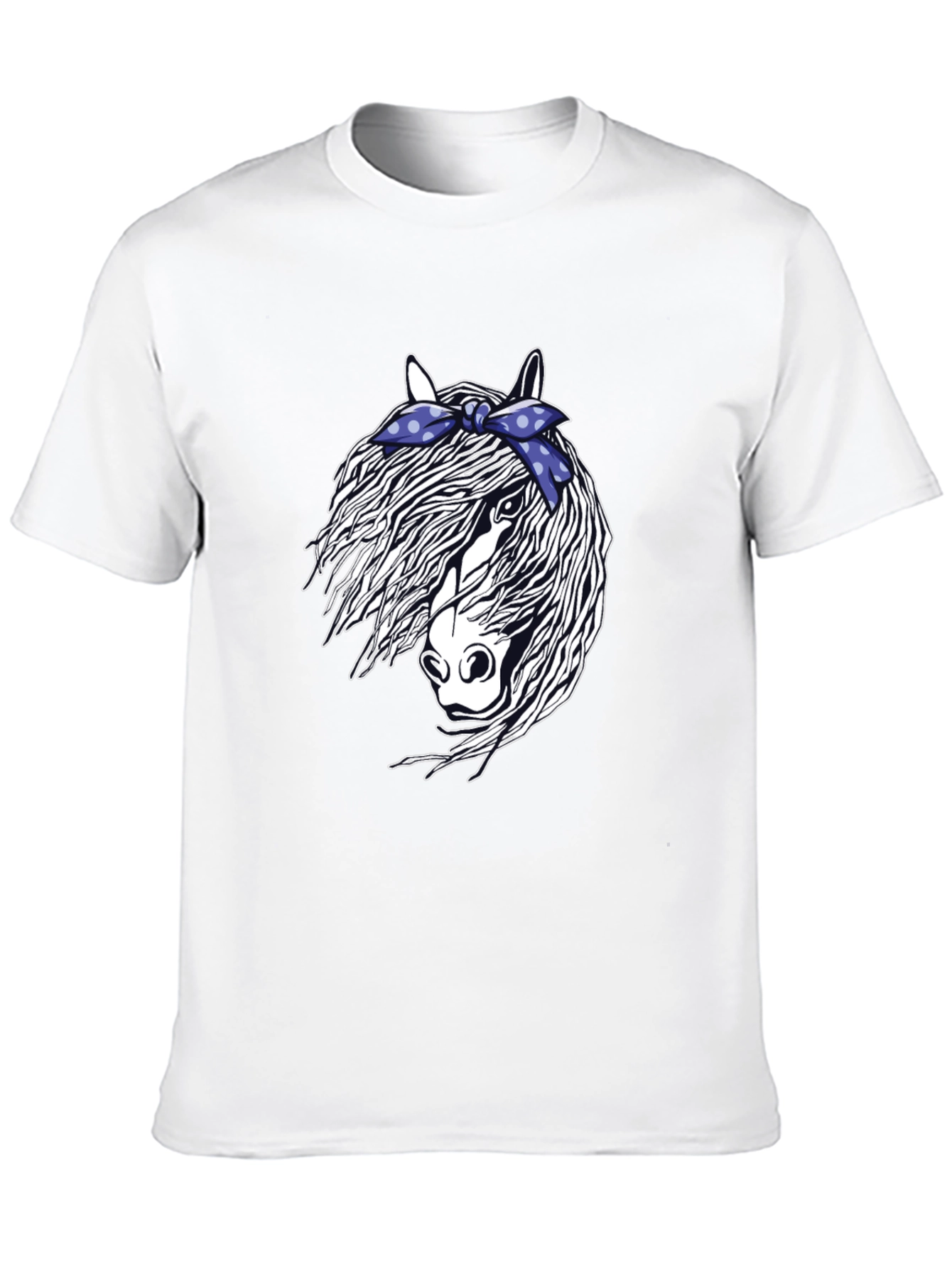 Black Horse with Bandana Graphic T-Shirt view 10