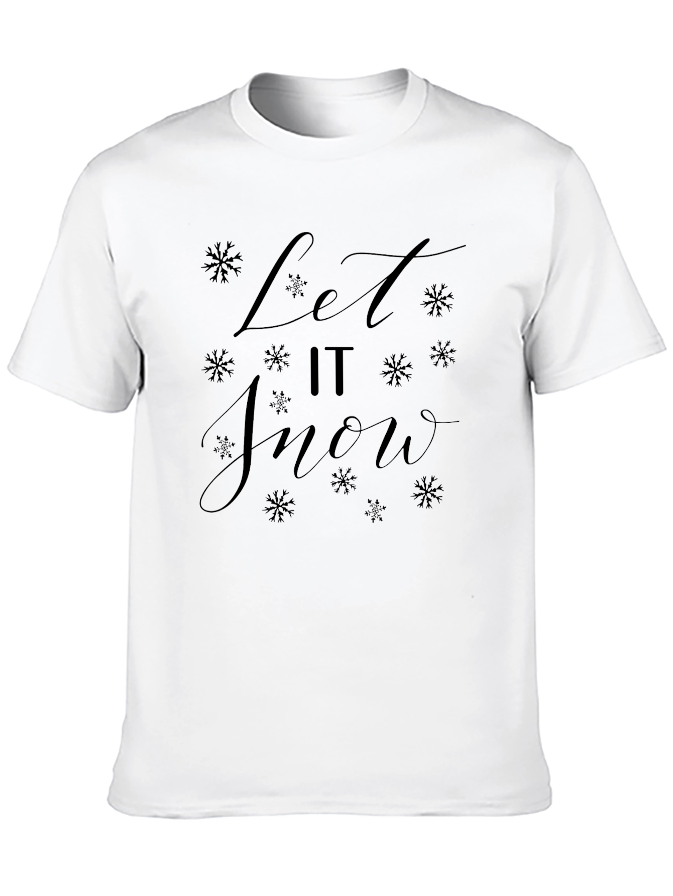 Black Let It Snow T-Shirt - Holiday Festive Tee view 10