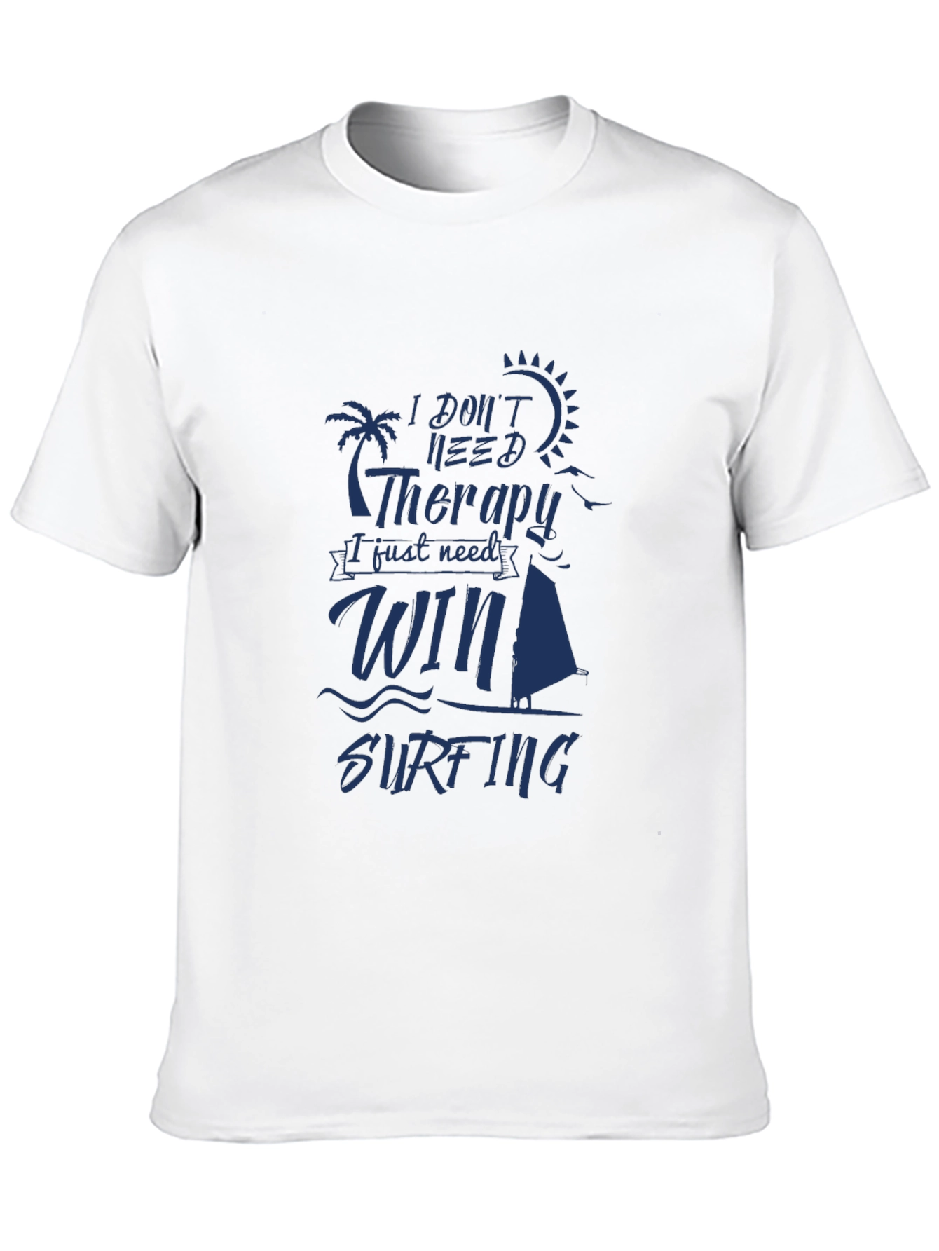 Black Windsurfing Therapy Tee - Black Cotton T-Shirt view 10