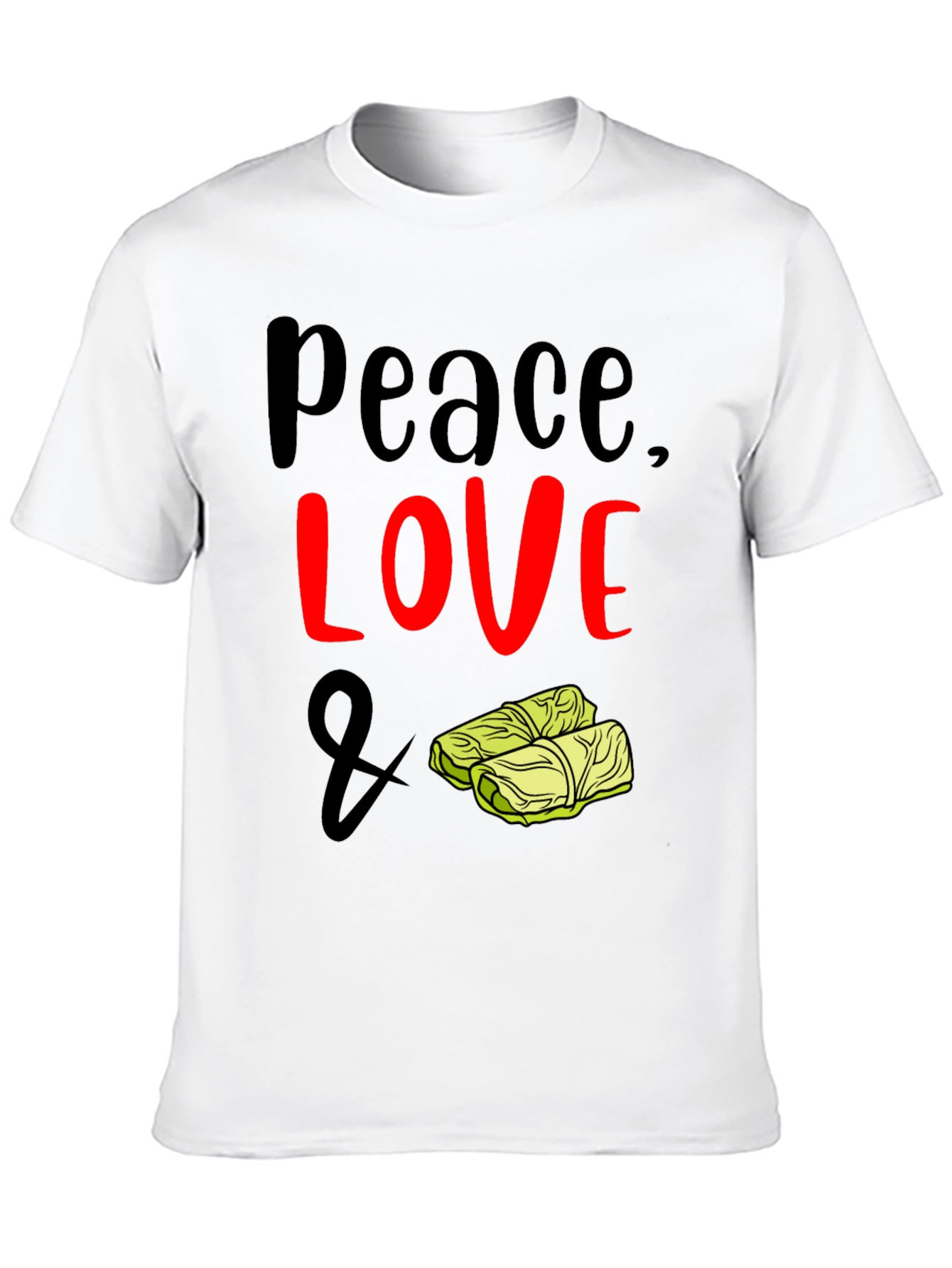Black Peace, Love & Cabbage Roll T-Shirt view 10