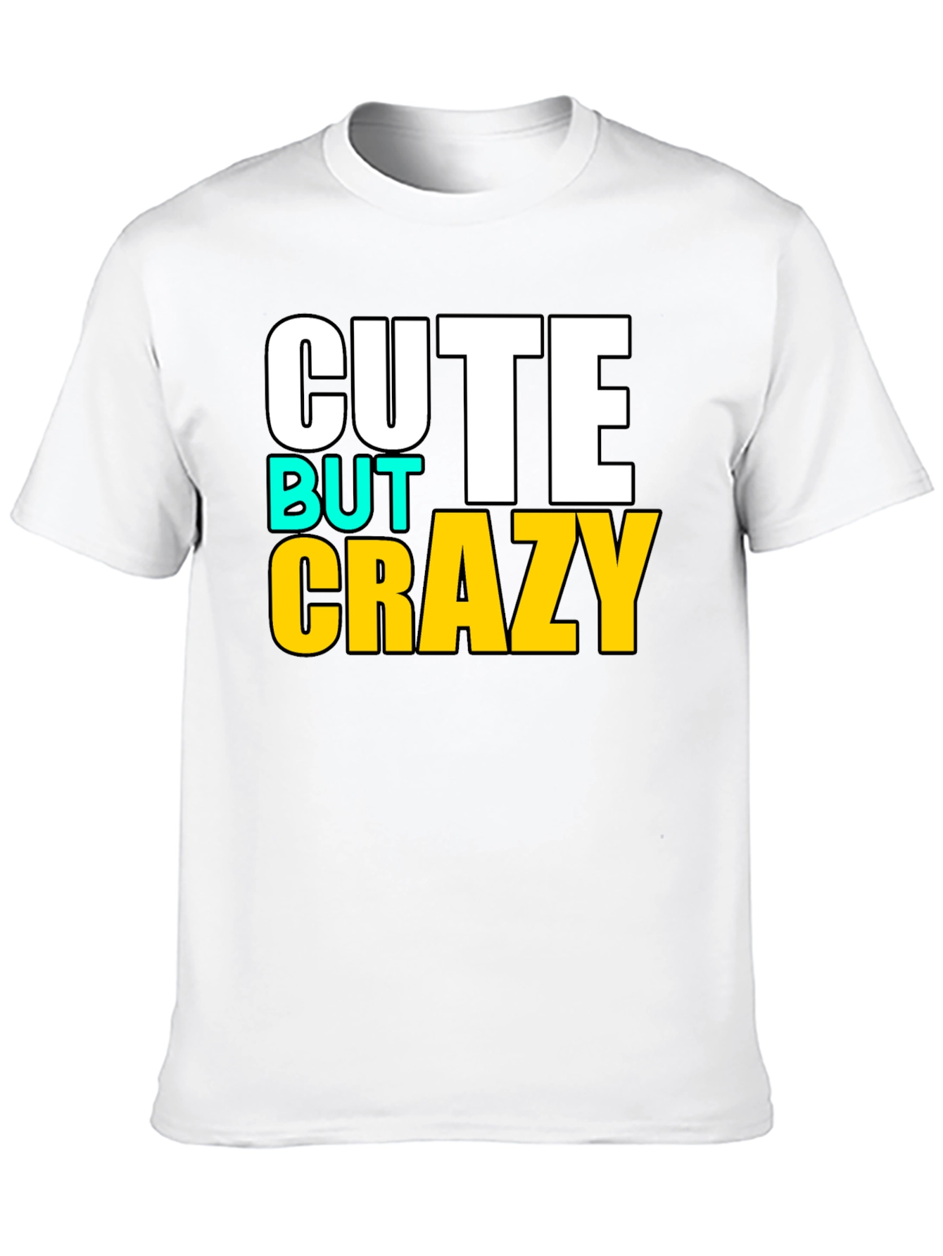 Black Cute But Crazy Graphic T-Shirt - Black view 10
