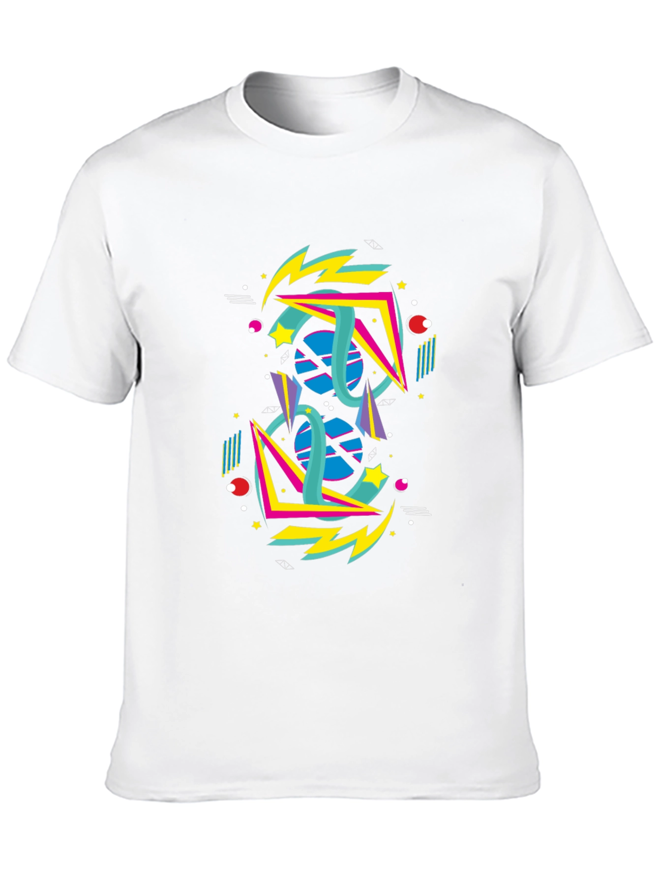 Black Retro 80s Geometric Graphic T-Shirt view 10