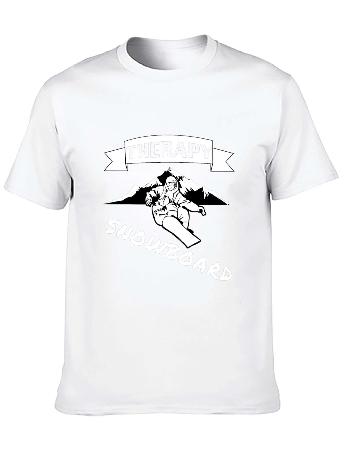 Black Therapy Snowboard T-Shirt - Unisex Black Tee view 10