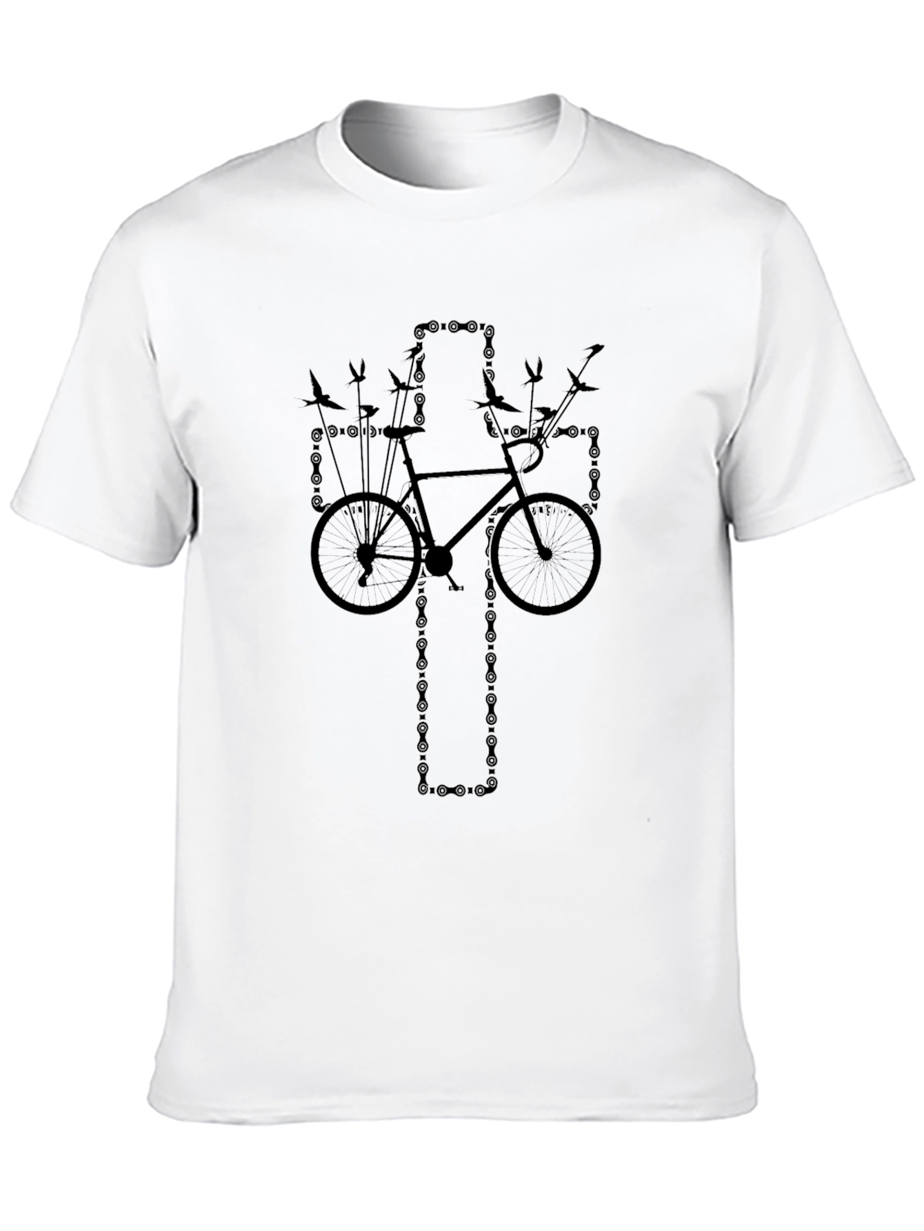 Black Bike Chain Cross T-Shirt - Unique Cycle Design view 10